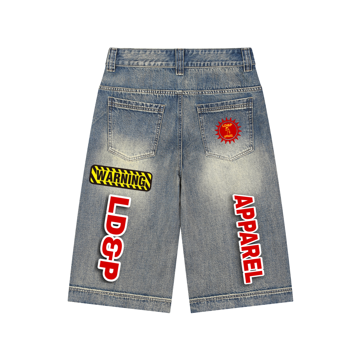 Vintage Wash Baggy Denim Shorts