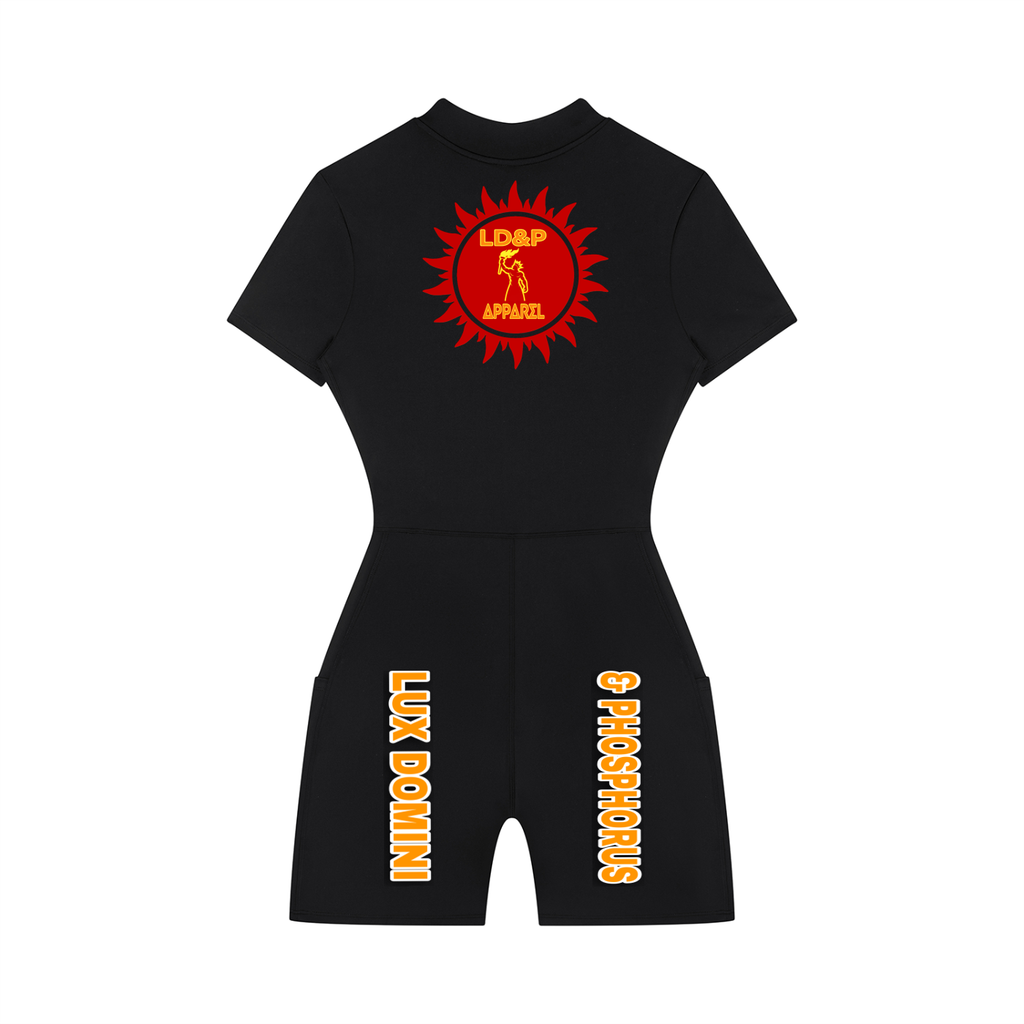 Women's Quarter-Zip Short Sleeve Romper