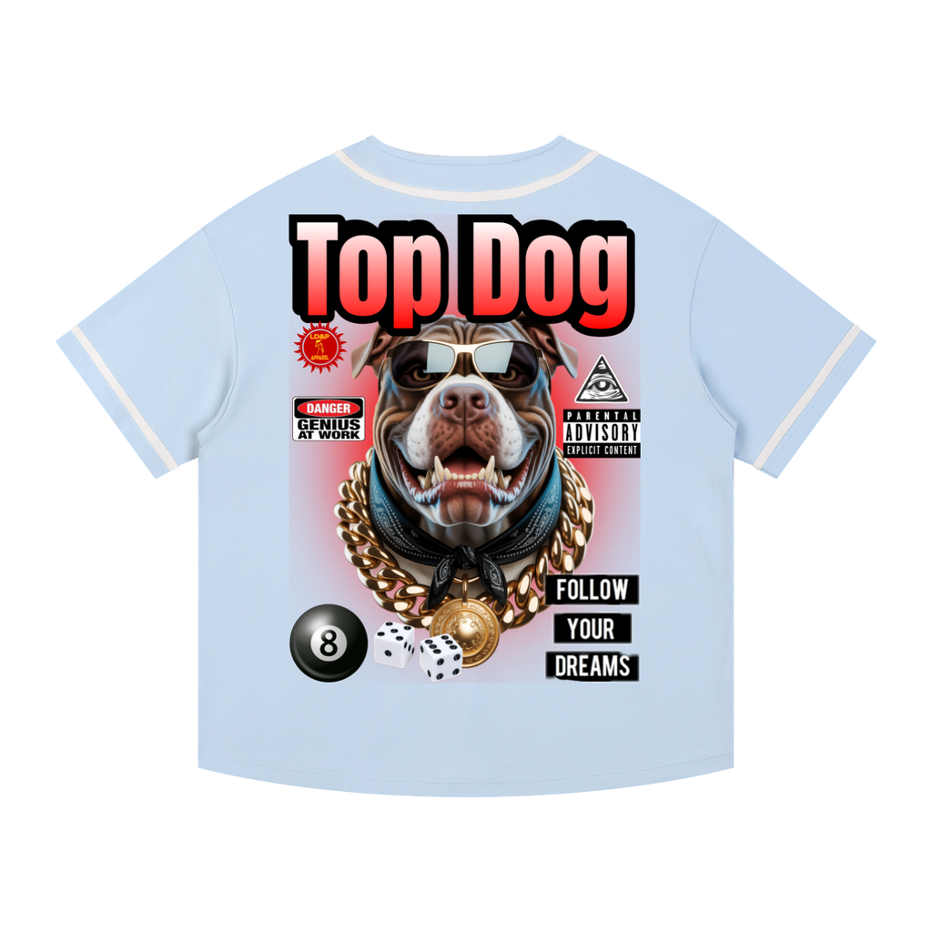 TOP DOG Contrast Piped Button-Up Jersey