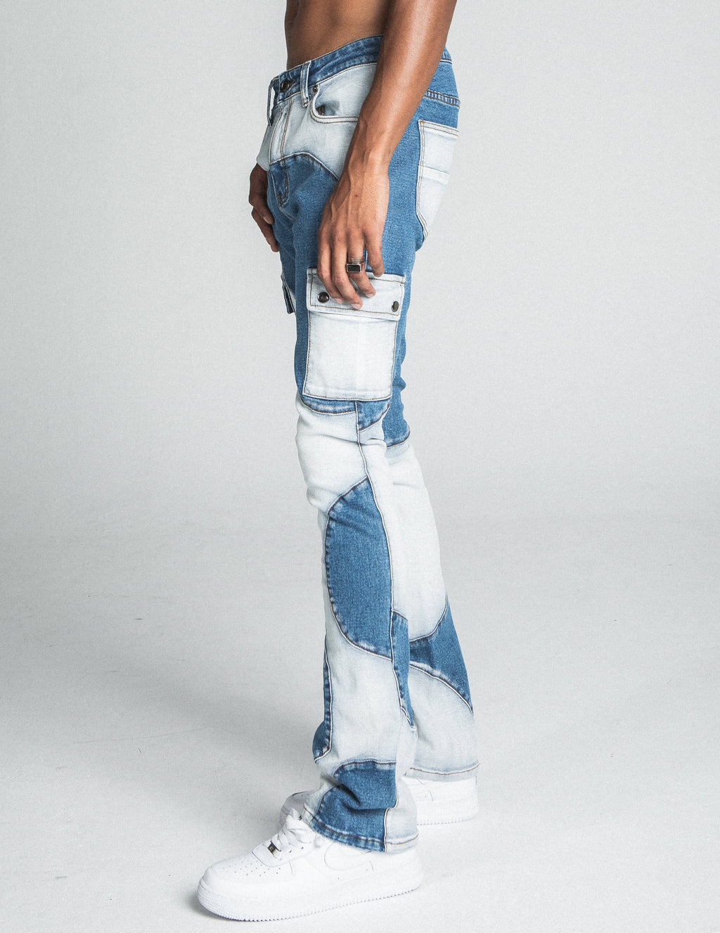 AJ40SK COLOR BLOCK STACKED JEANS