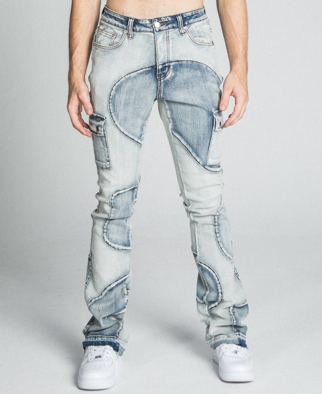 AJ40SK COLOR BLOCK STACKED JEANS