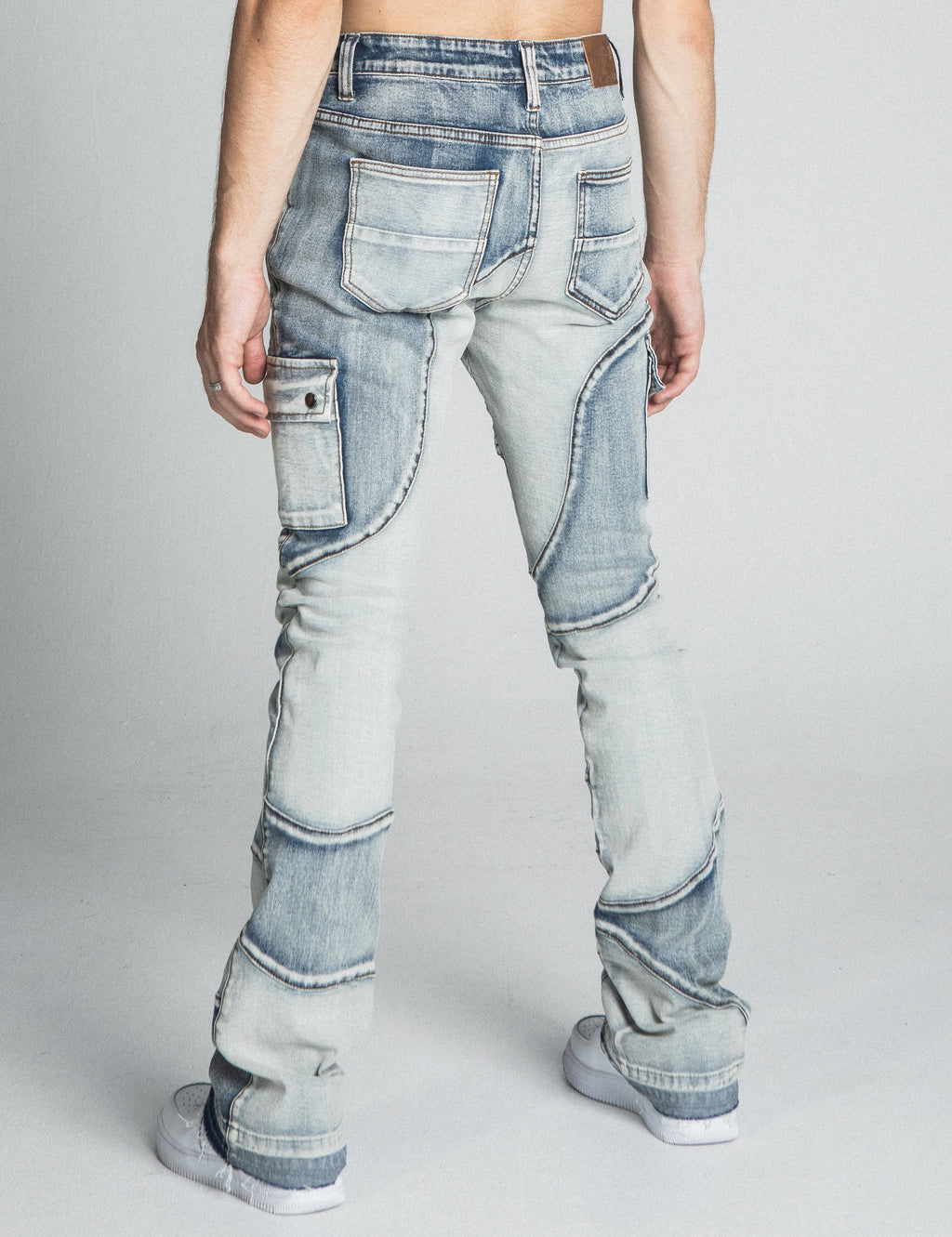 AJ40SK COLOR BLOCK STACKED JEANS