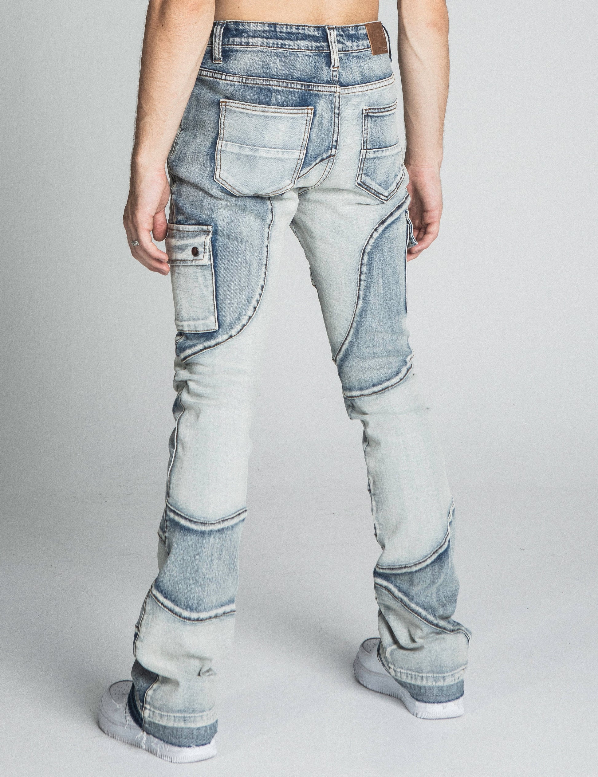 AJ40SK COLOR BLOCK STACKED JEANS