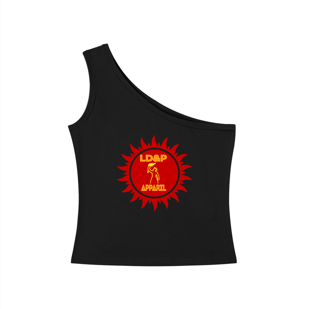 Women's One-Shoulder Crop T-Shirt LD&P APPAREL