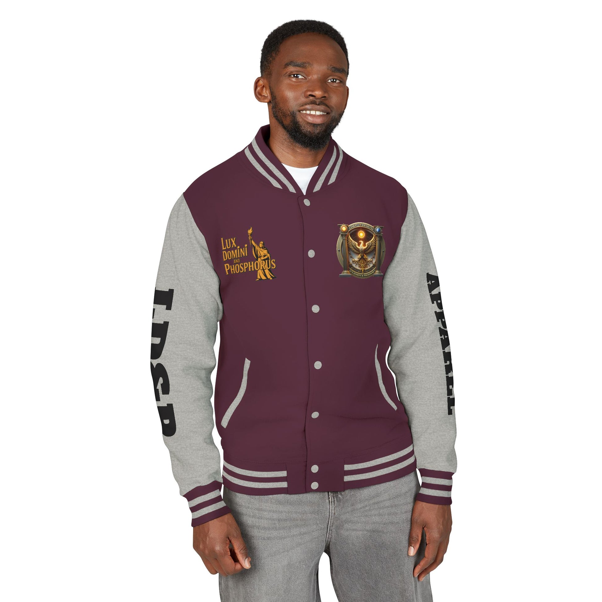 Letterman Jacket LD&P APPAREL Logo Design