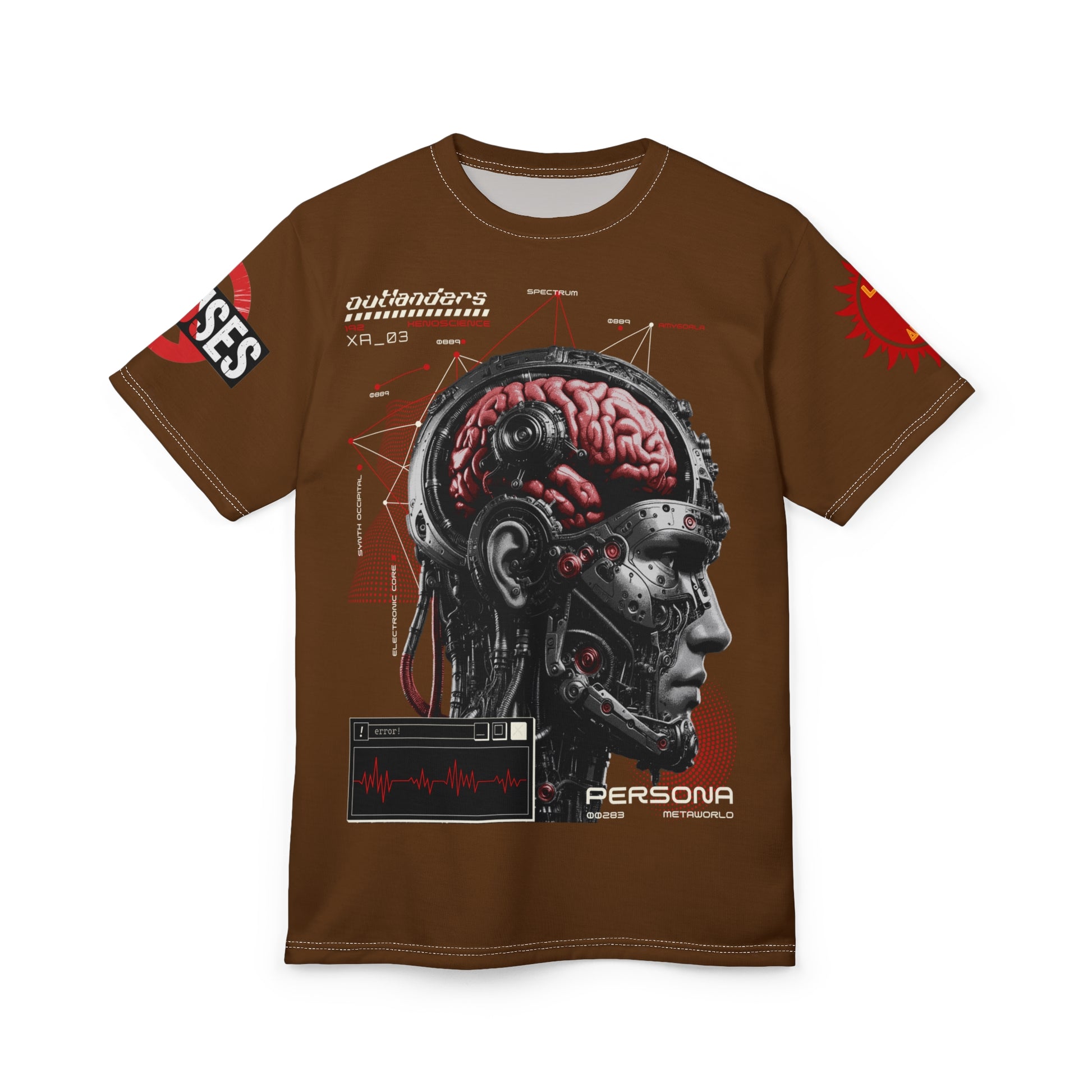Persona Sci‑Fi Graphic Tee Shirt LD&P APPAREL Brown