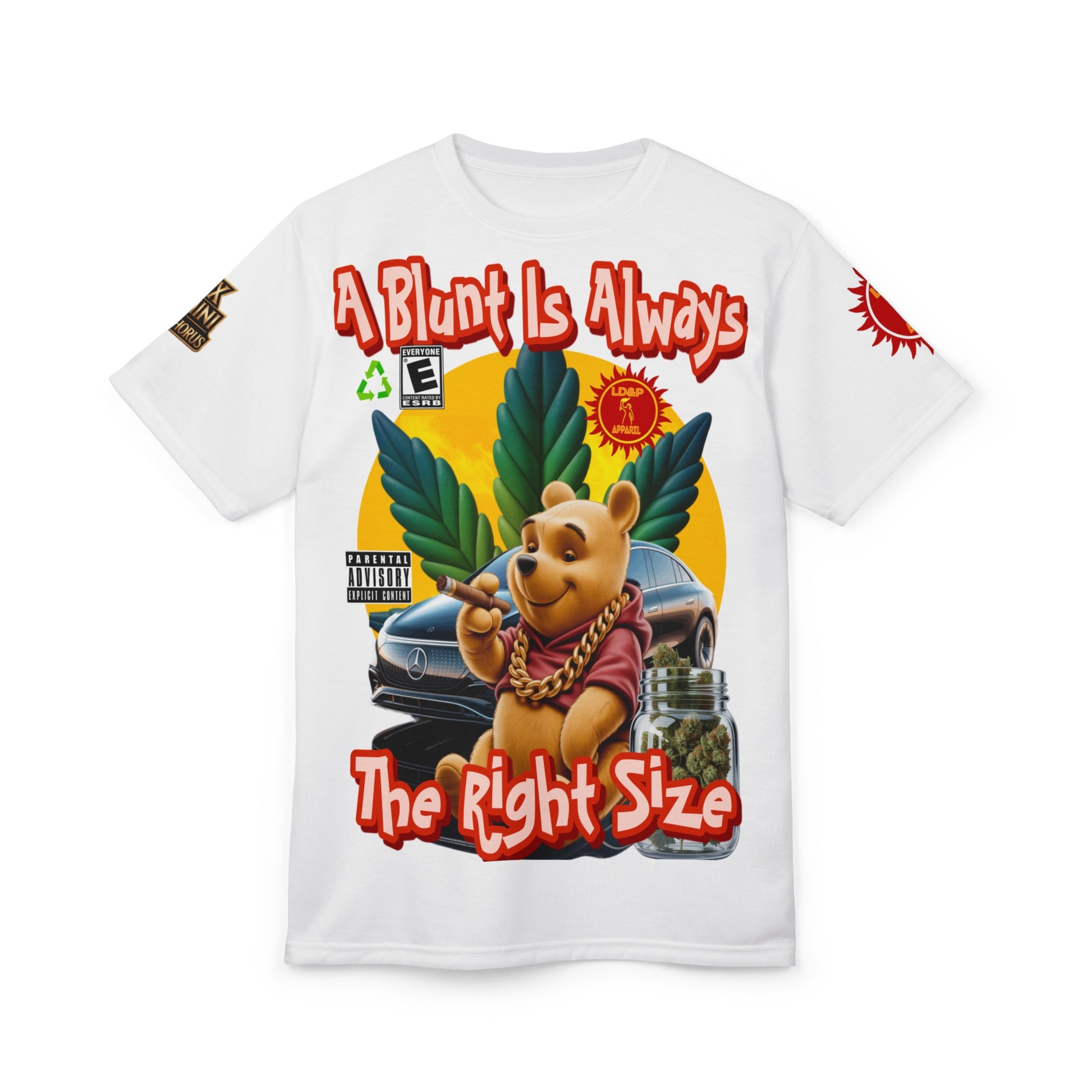 Cannabis Graphic Tee — "A Blunt Is Always The Right Size" LD&P APPAREL white