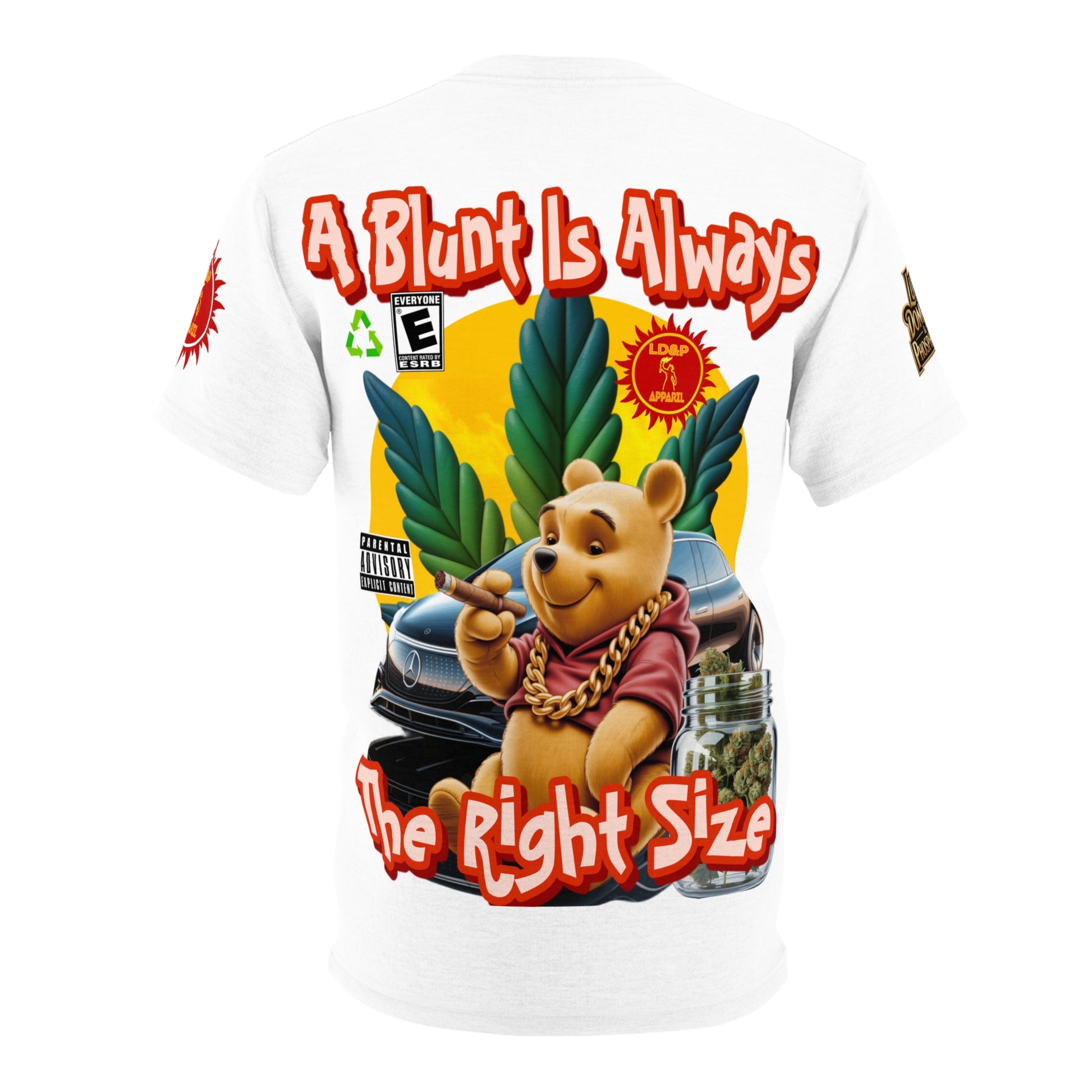 Cannabis Graphic Tee — "A Blunt Is Always The Right Size" LD&P APPAREL white