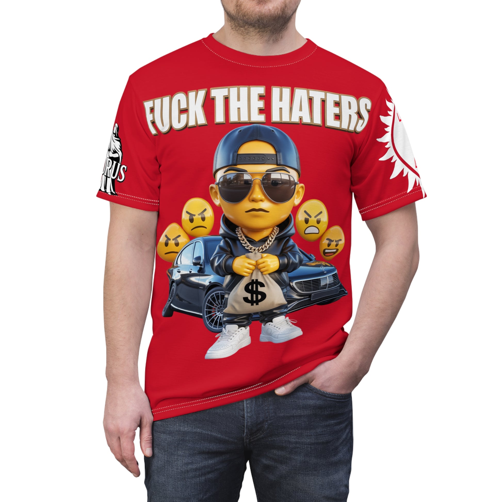 Fuck The Haters  Print Unisex Cut & Sew Tee