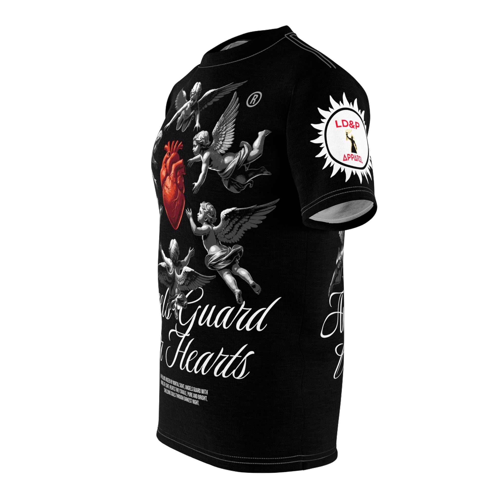 Angels Guard Our Hearts Tee LD&P APPAREL BLACK
