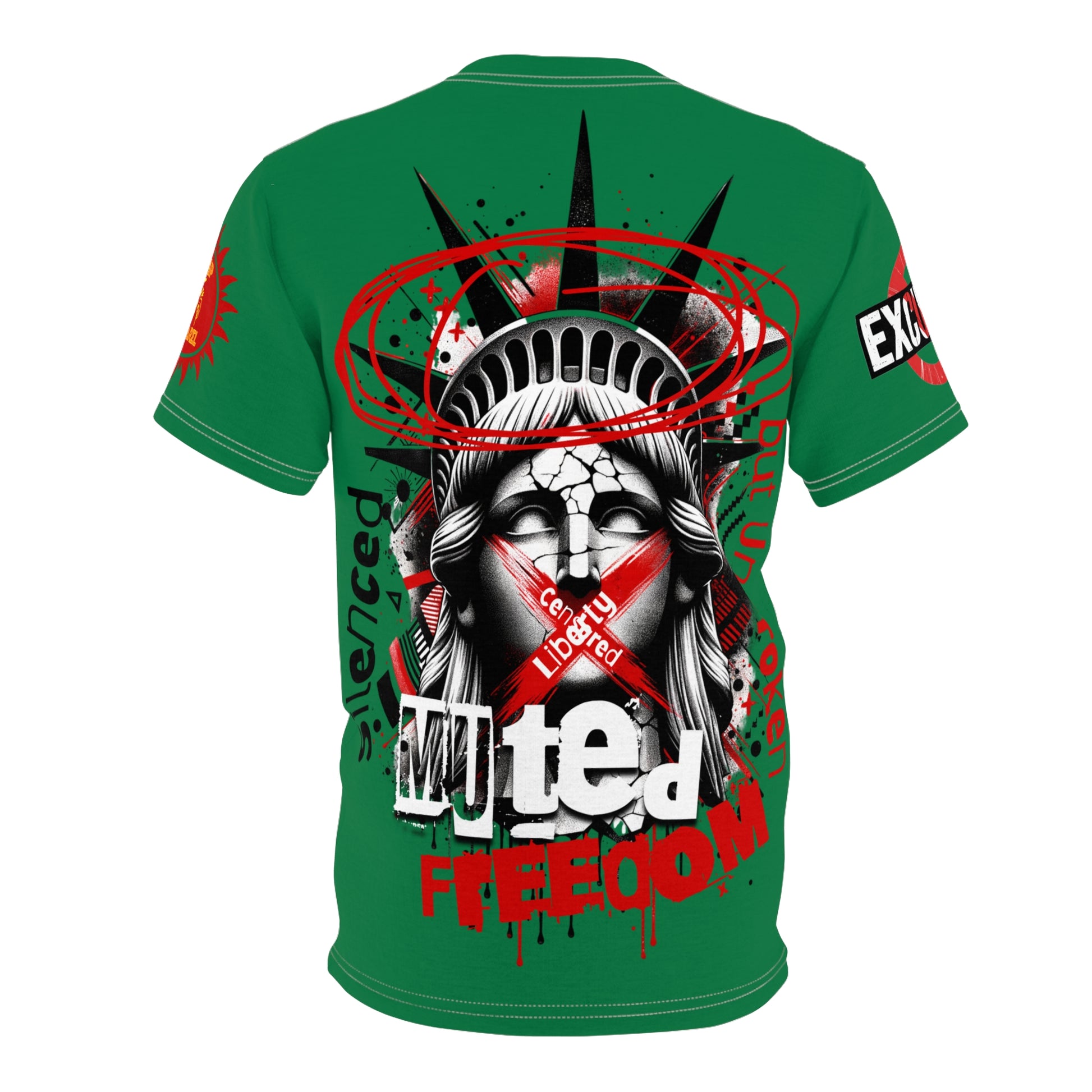 Muted Freedom LD&P APPAREL DESIGN Graphic Tee Shirt Green