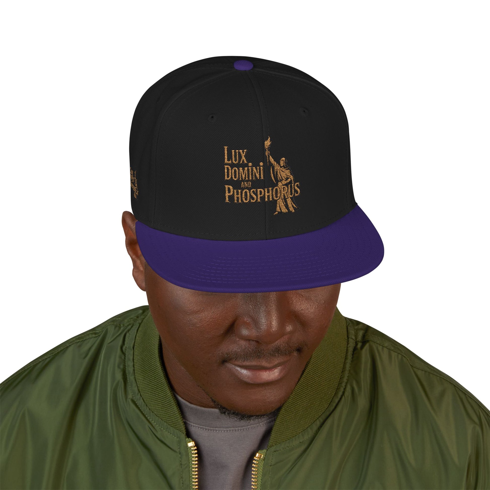 Snapback Cap - LUX DOMINI AND PHOSPHORUS Embroidered Hat