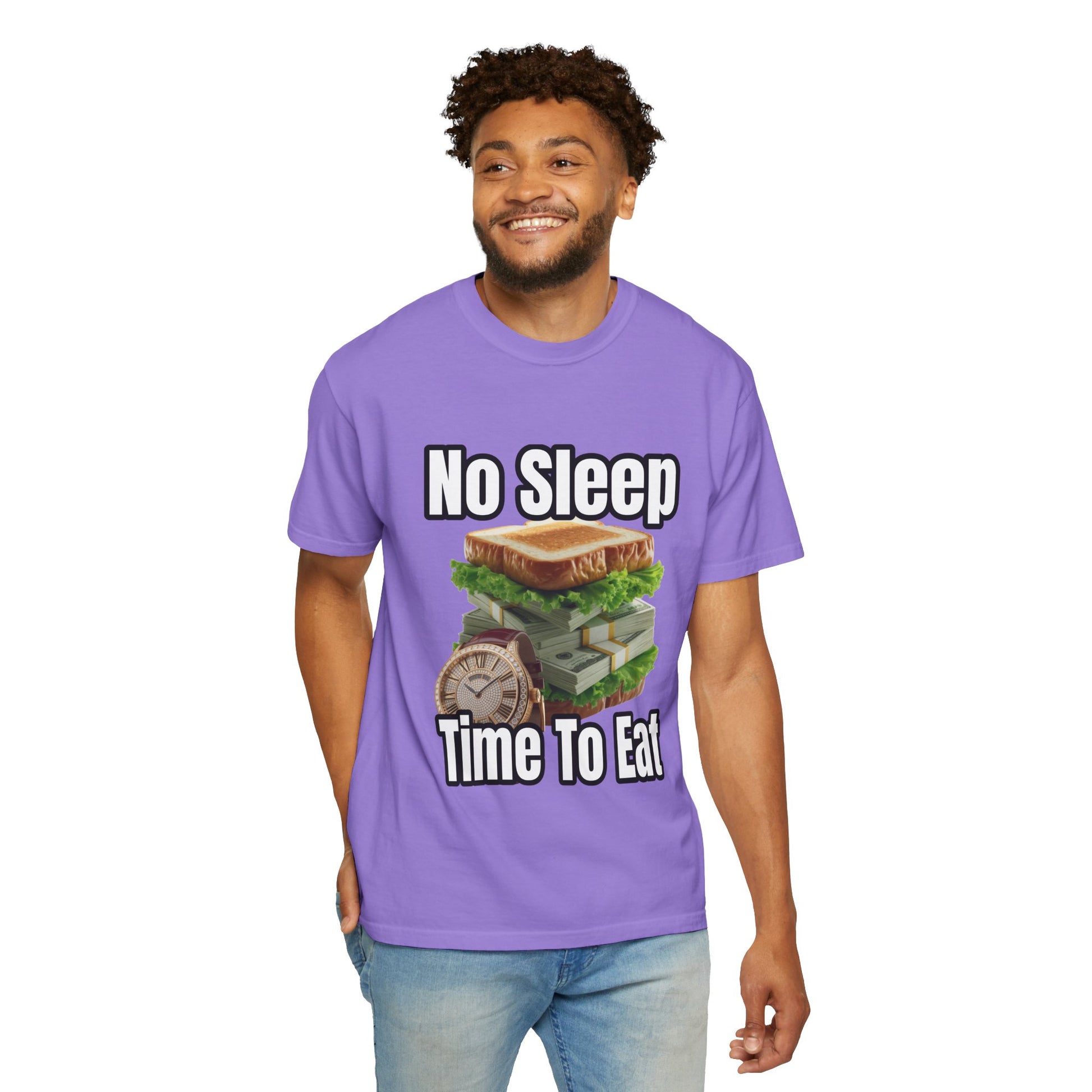 Garment-Dyed T-shirt - No Sleep, Time to Eat