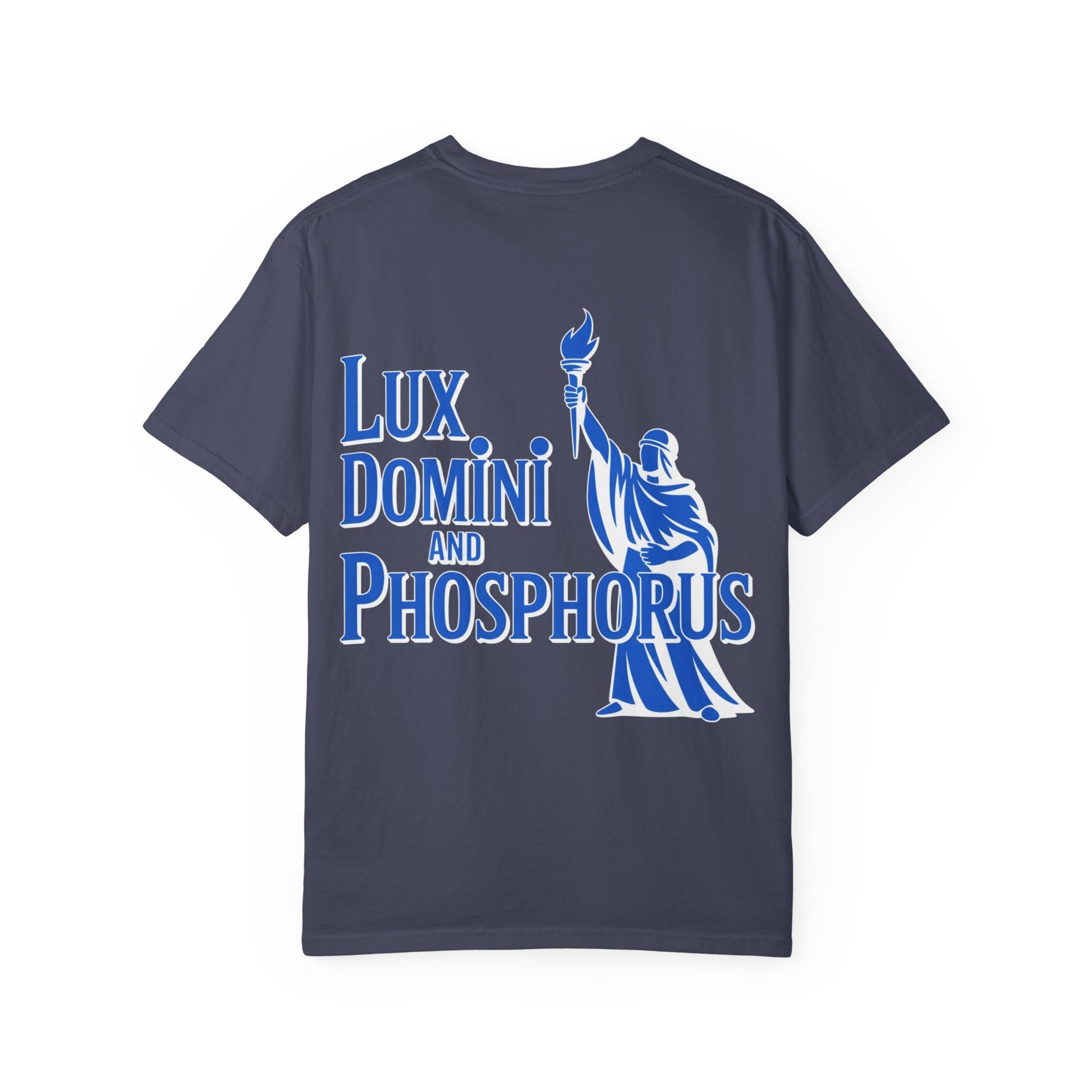 Unisex T-shirt Lux Domini and Phosphorus Zodiac Wheel Design