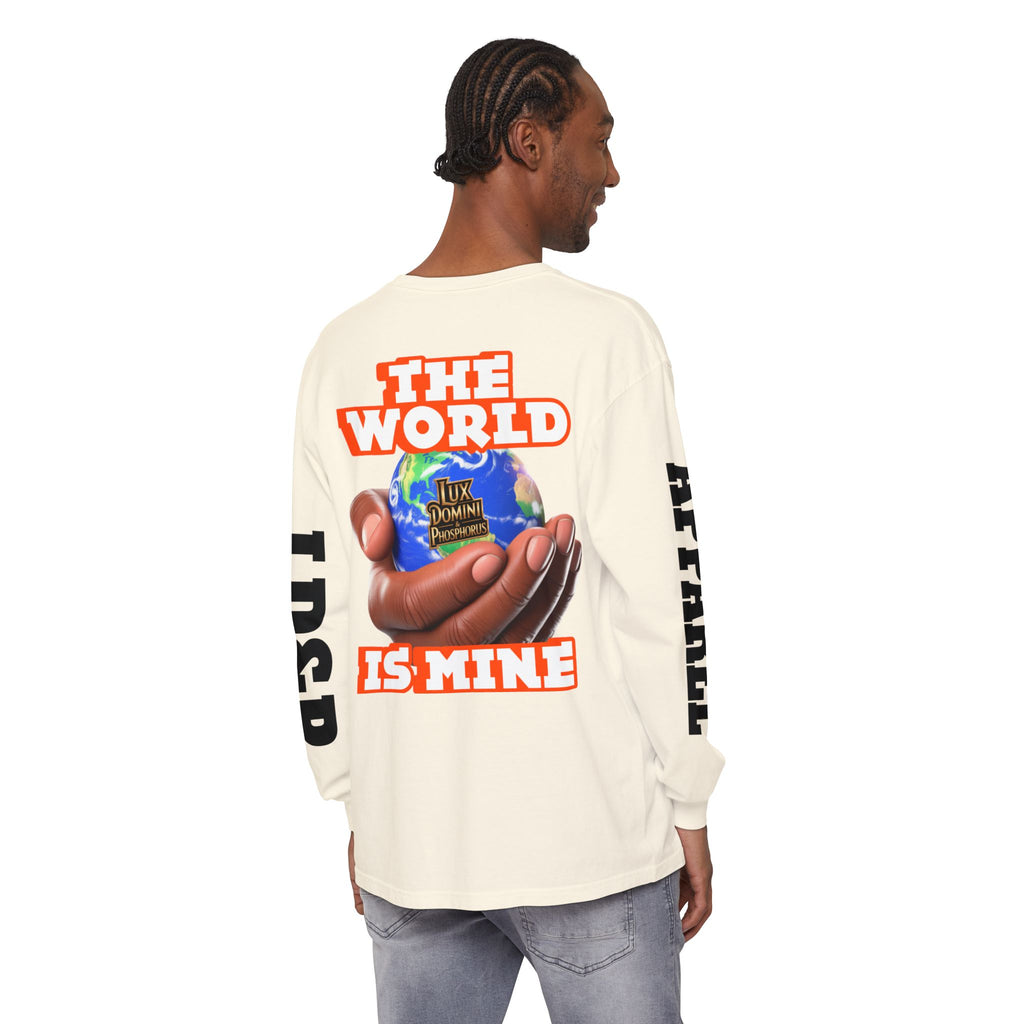 Garment-dyed Long Sleeve T-Shirt - The World Is Mine