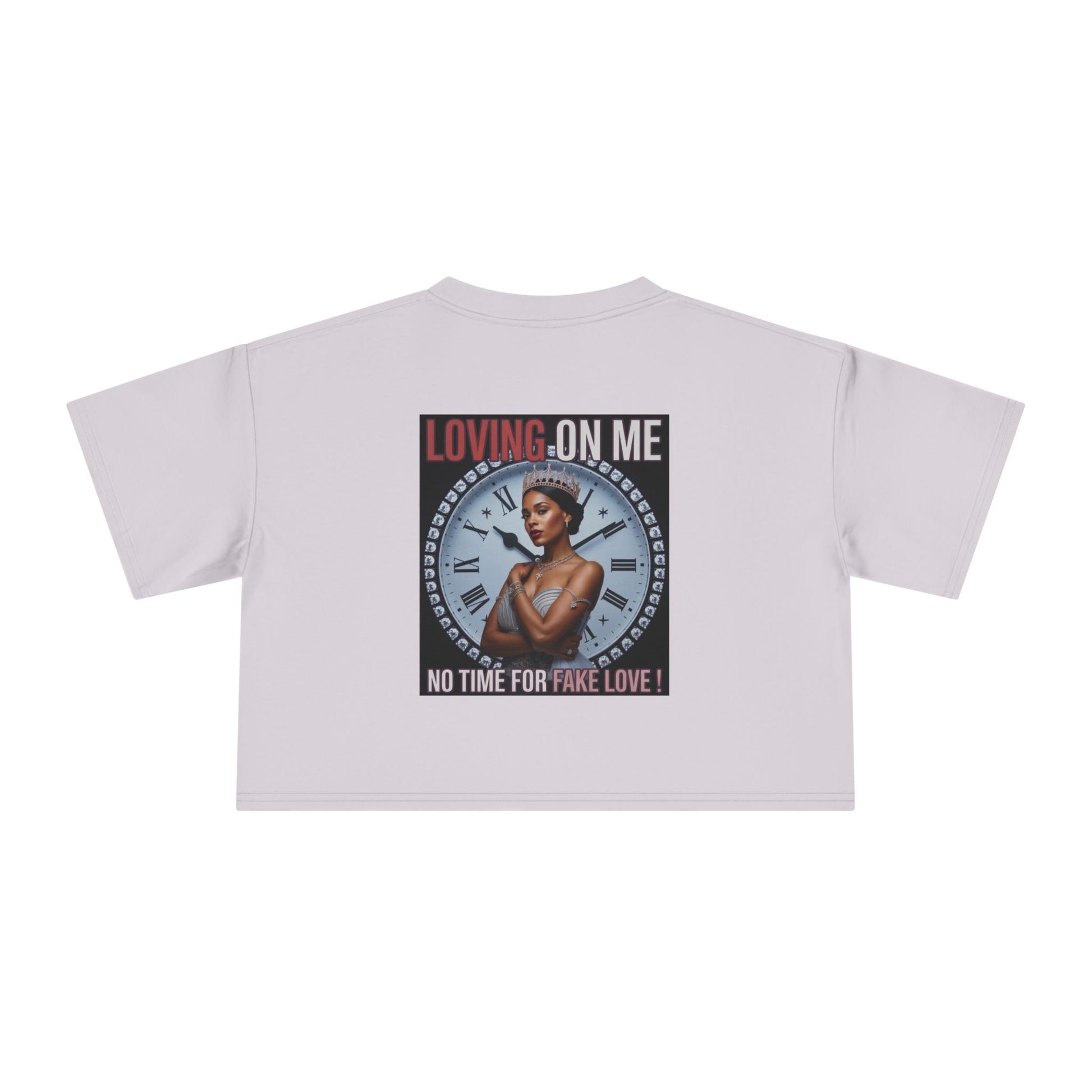 Loving On Me Crop Tee — "No Time for Fake Love" Women's Graphic Tee