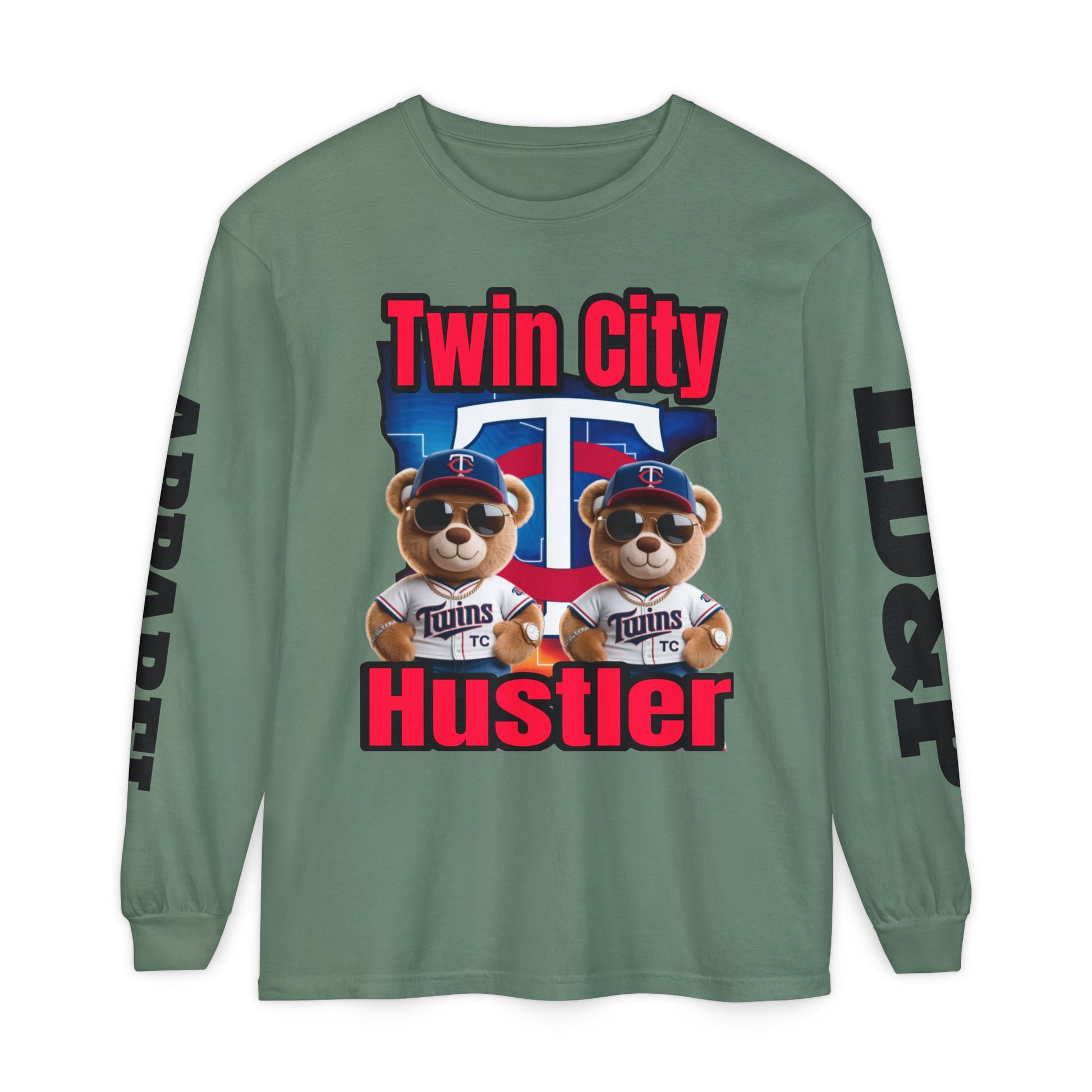 Twin City HUSTLER Long Sleeve T-Shirt - Bad Temper Design