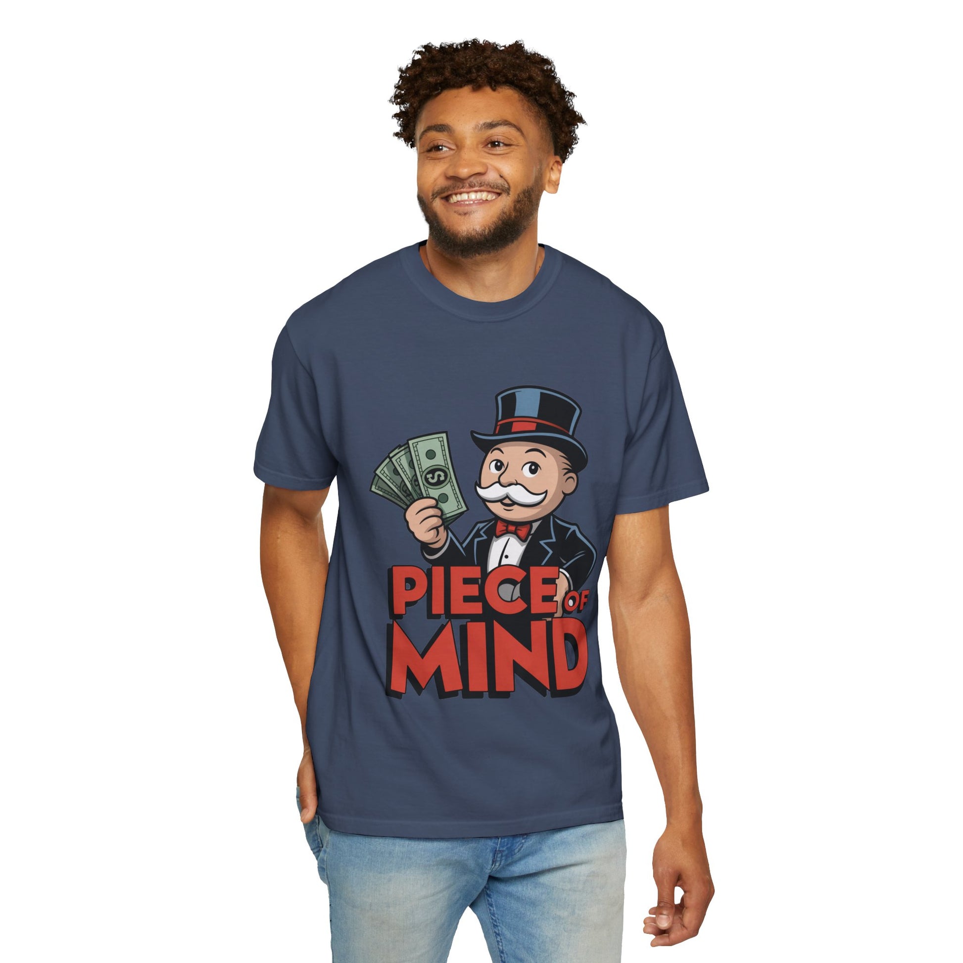 Garment-Dyed T-shirt Money Piece of Mind Design