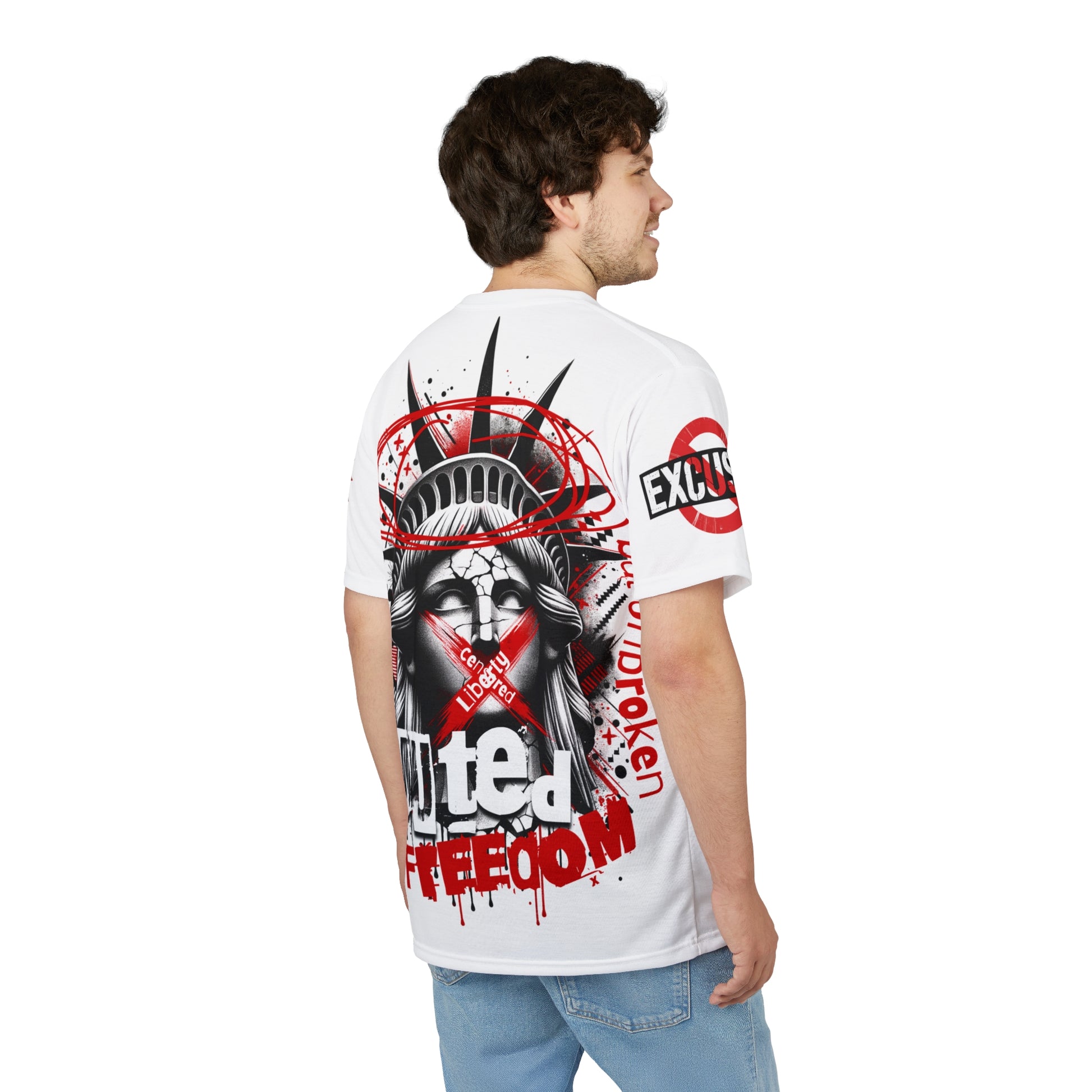 Muted Freedom LD&P APPAREL DESIGN Graphic Tee Shirt white