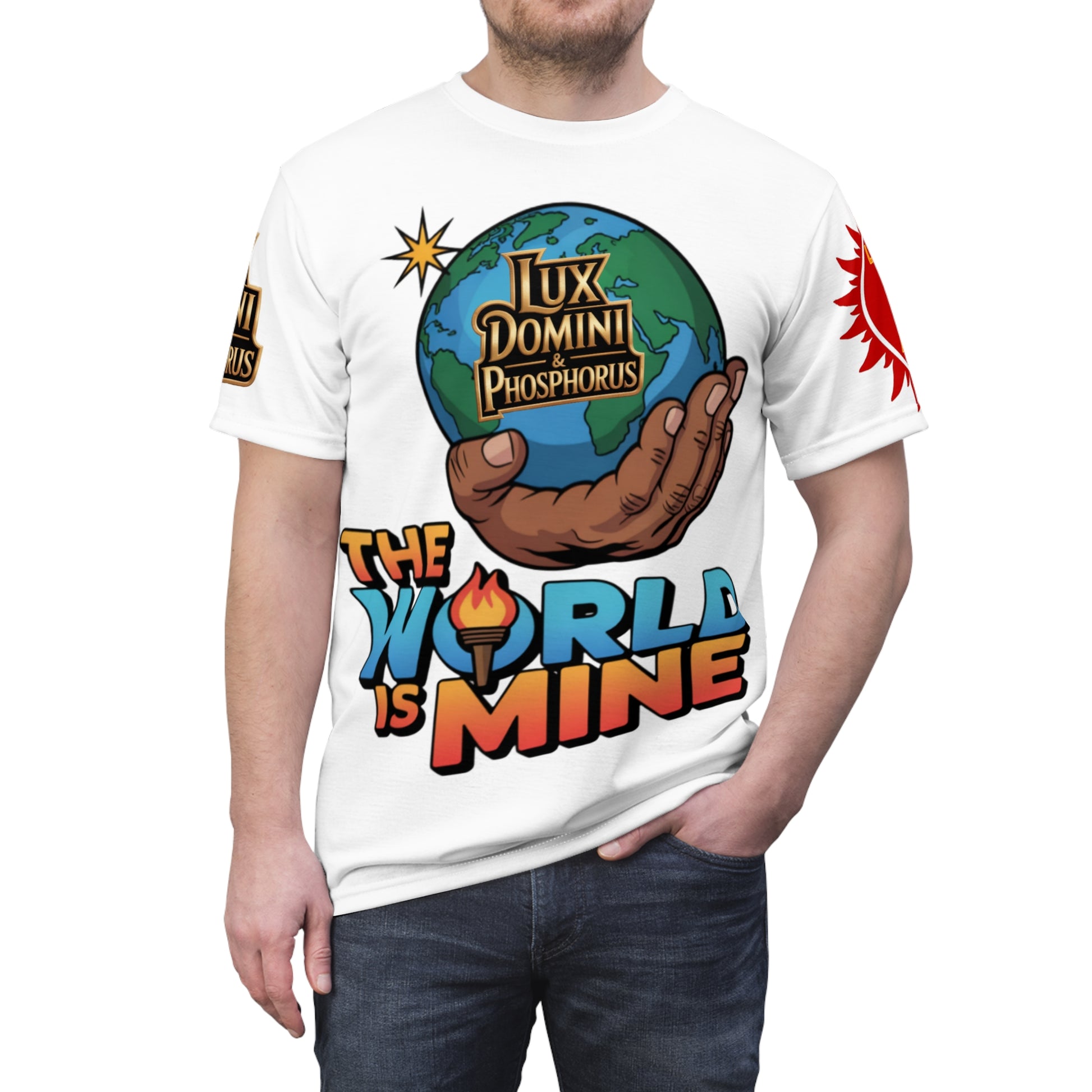 White Unisex Tee - 'The World Is Mine' LD&P Apparel Design