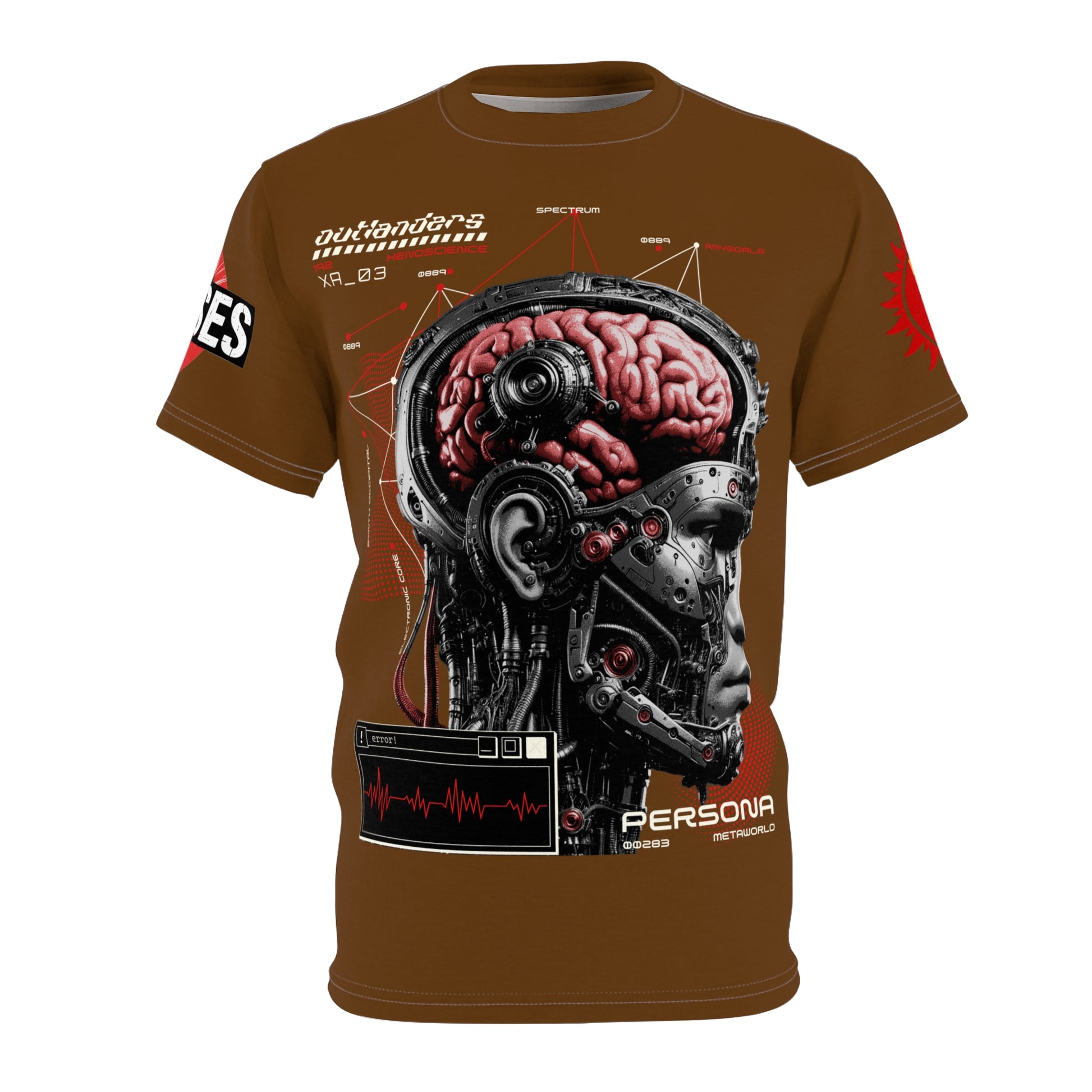 Persona Sci‑Fi Graphic Tee Shirt LD&P APPAREL Brown