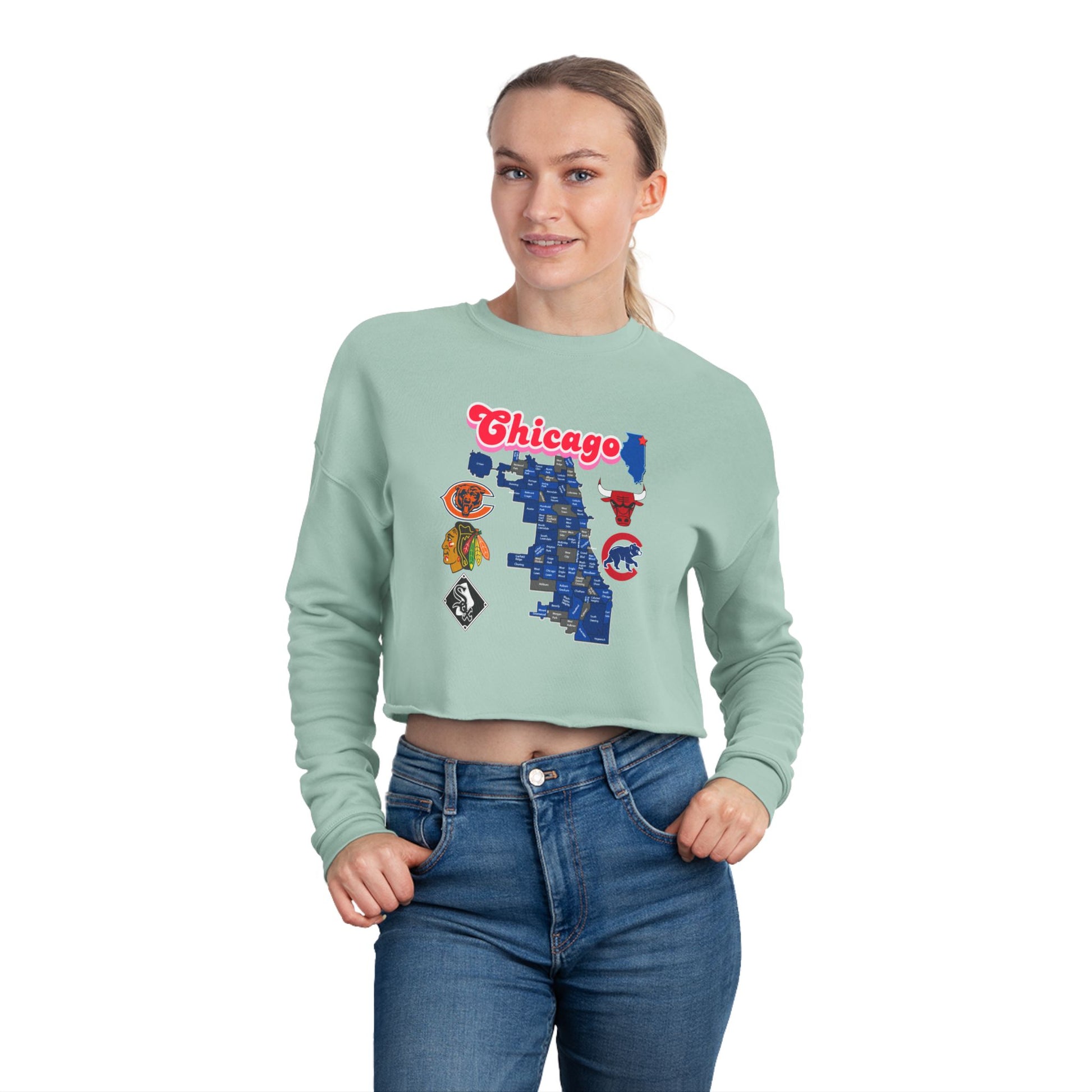 Chicago Graphic Women's Cropped Sweatshirt