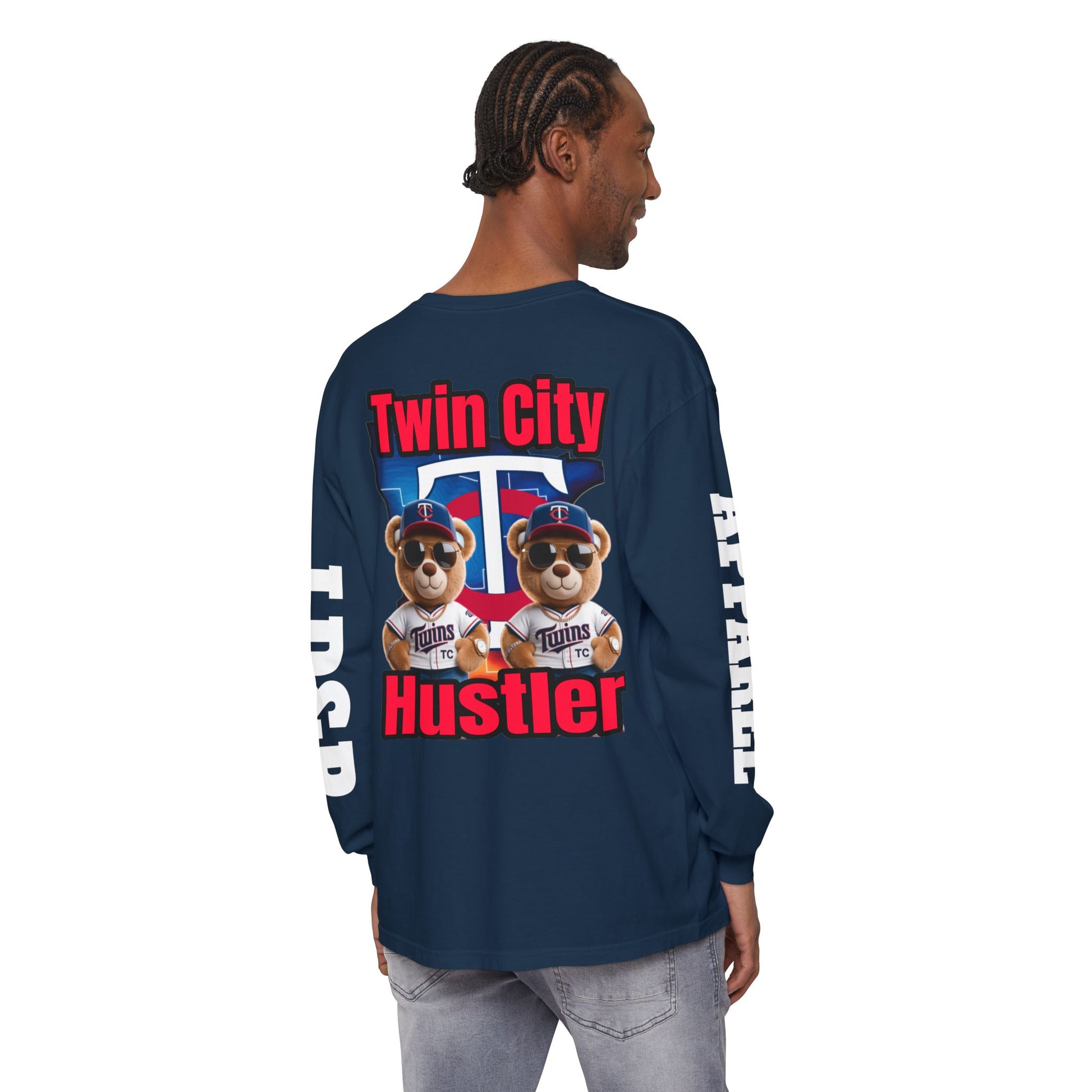 Twin City HUSTLER Long Sleeve T-Shirt - LD&P Apparel Design #2