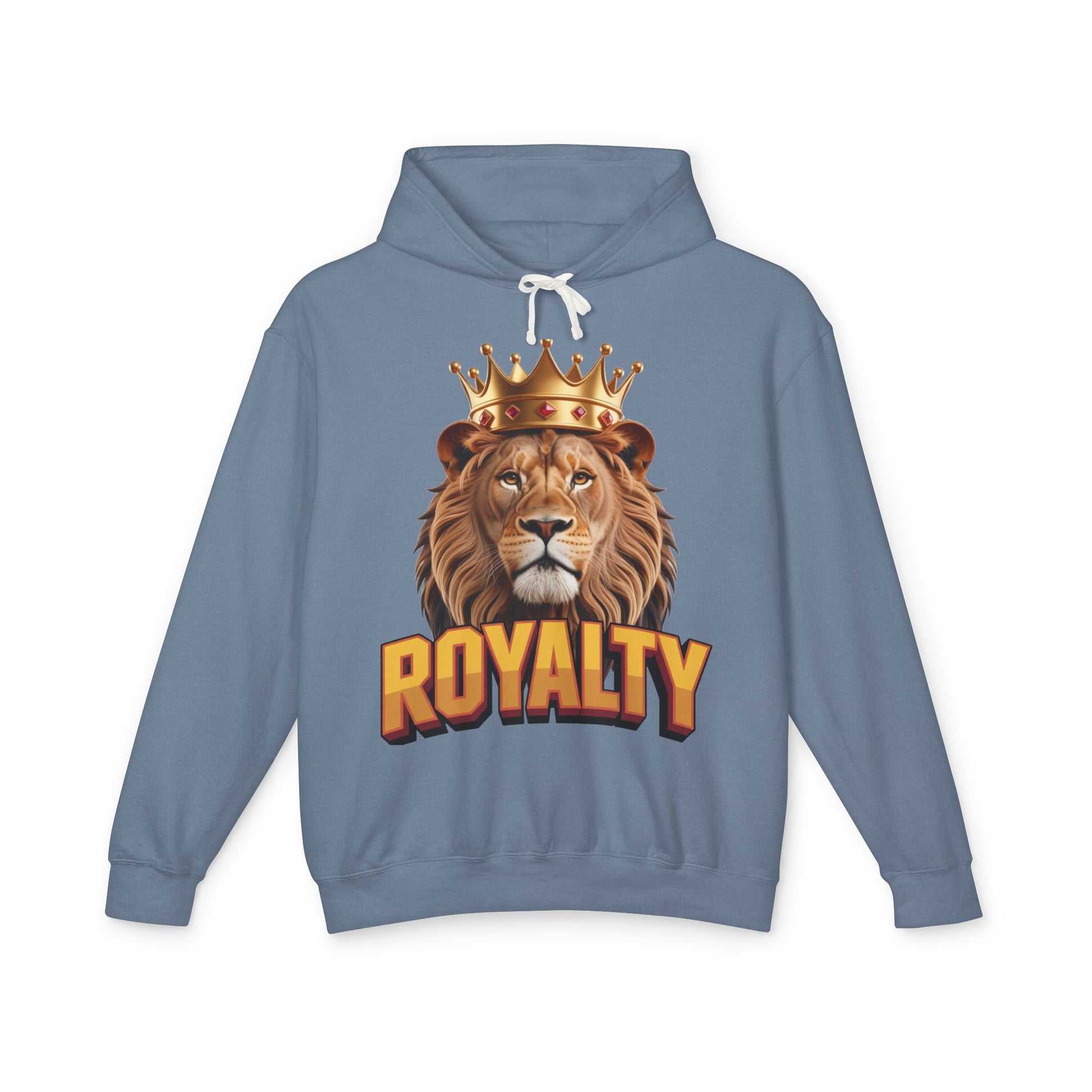 Royalty Lion Hooded Sweatshirt, Unisex Lightweight Pullover, King of the Jungle Sweatshirt, Animal Lover Gift, Cool Casual Wear