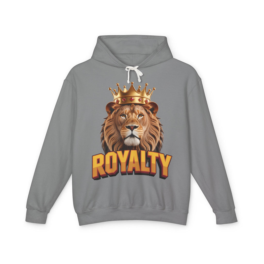 Royalty Lion Hooded Sweatshirt, Unisex Lightweight Pullover, King of the Jungle Sweatshirt, Animal Lover Gift, Cool Casual Wear