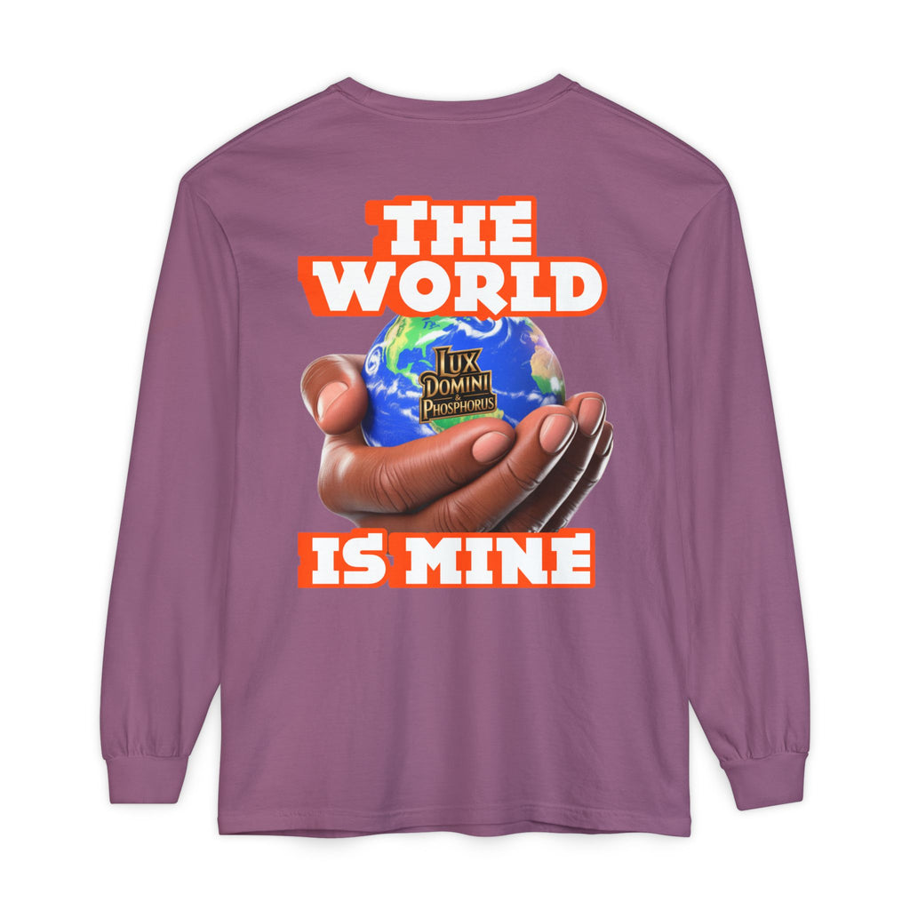 Garment-dyed Long Sleeve T-Shirt - The World Is Mine