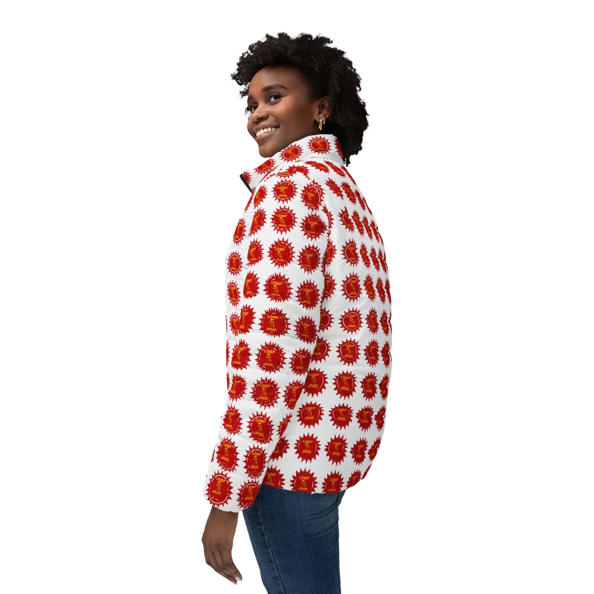 White Puffer Jacket LD&P APPAREL Design for women