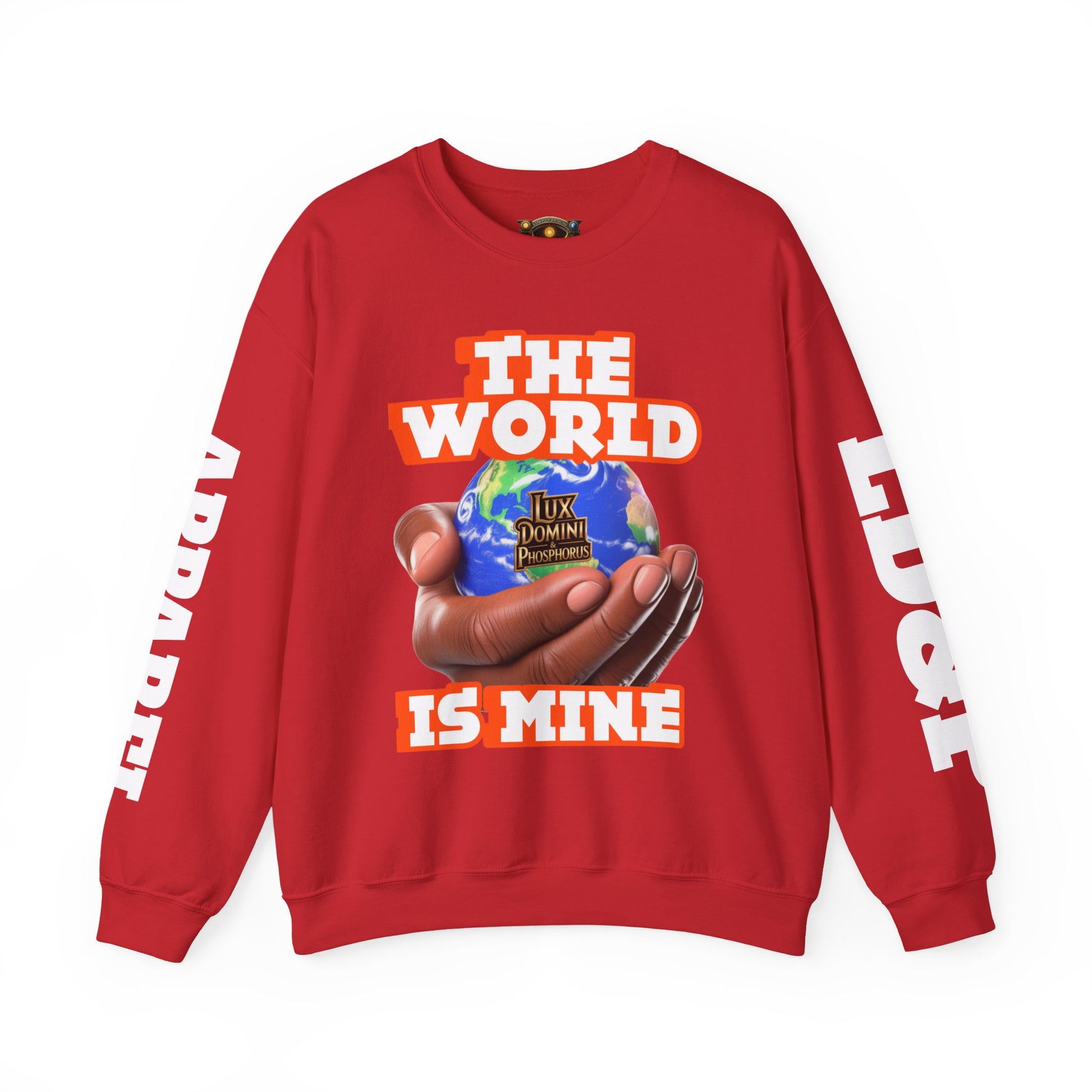 Graphic Sweatshirt - The World Is Mine Lux Domini and Phosphoros Apparel