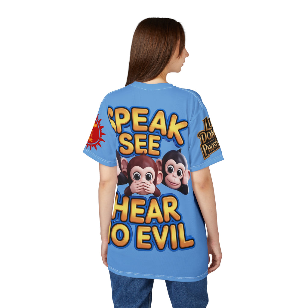 T-Shirt Speak See Hear No Evil Light Blue