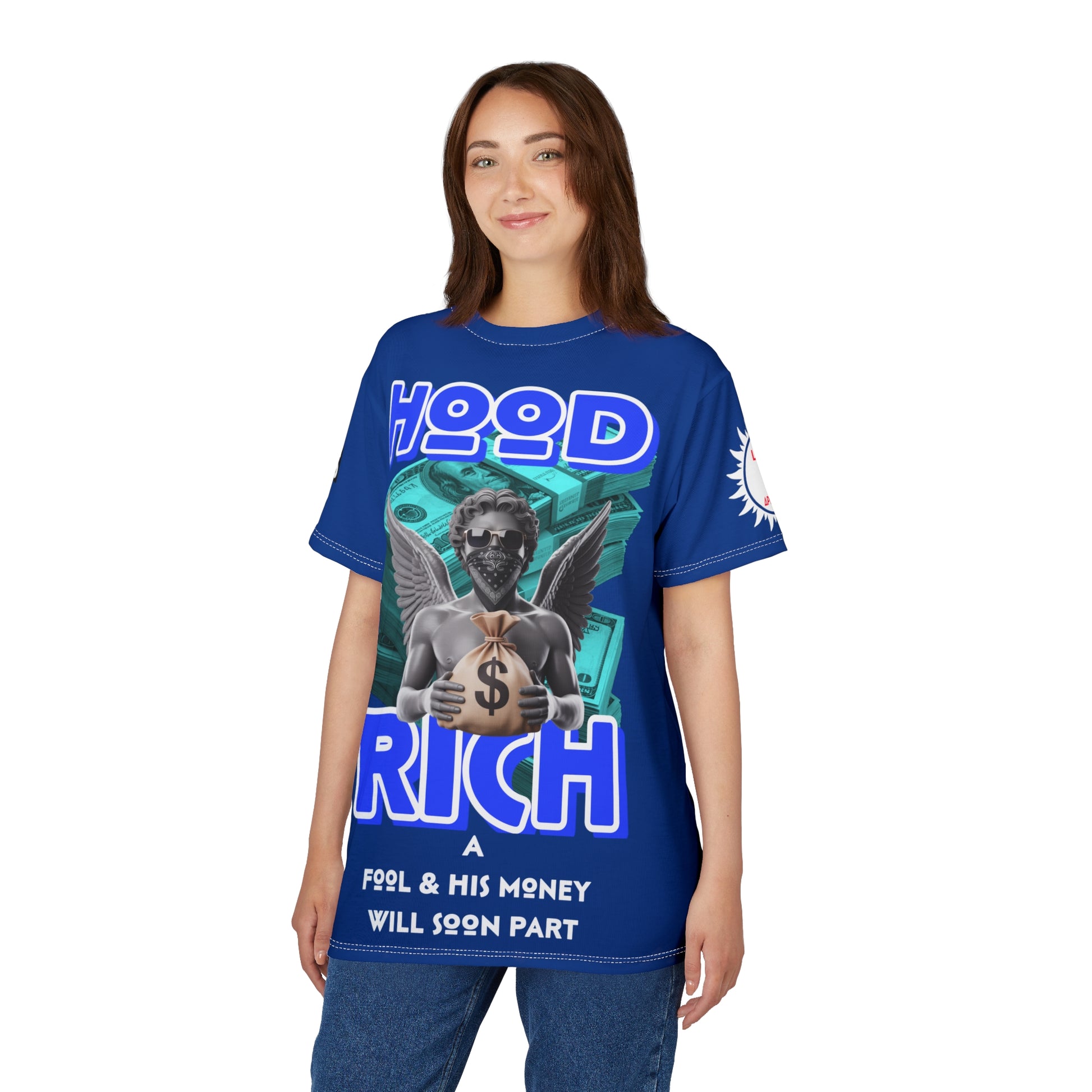 Hood Rich Graphic Tee LD&P APPAREL Blue