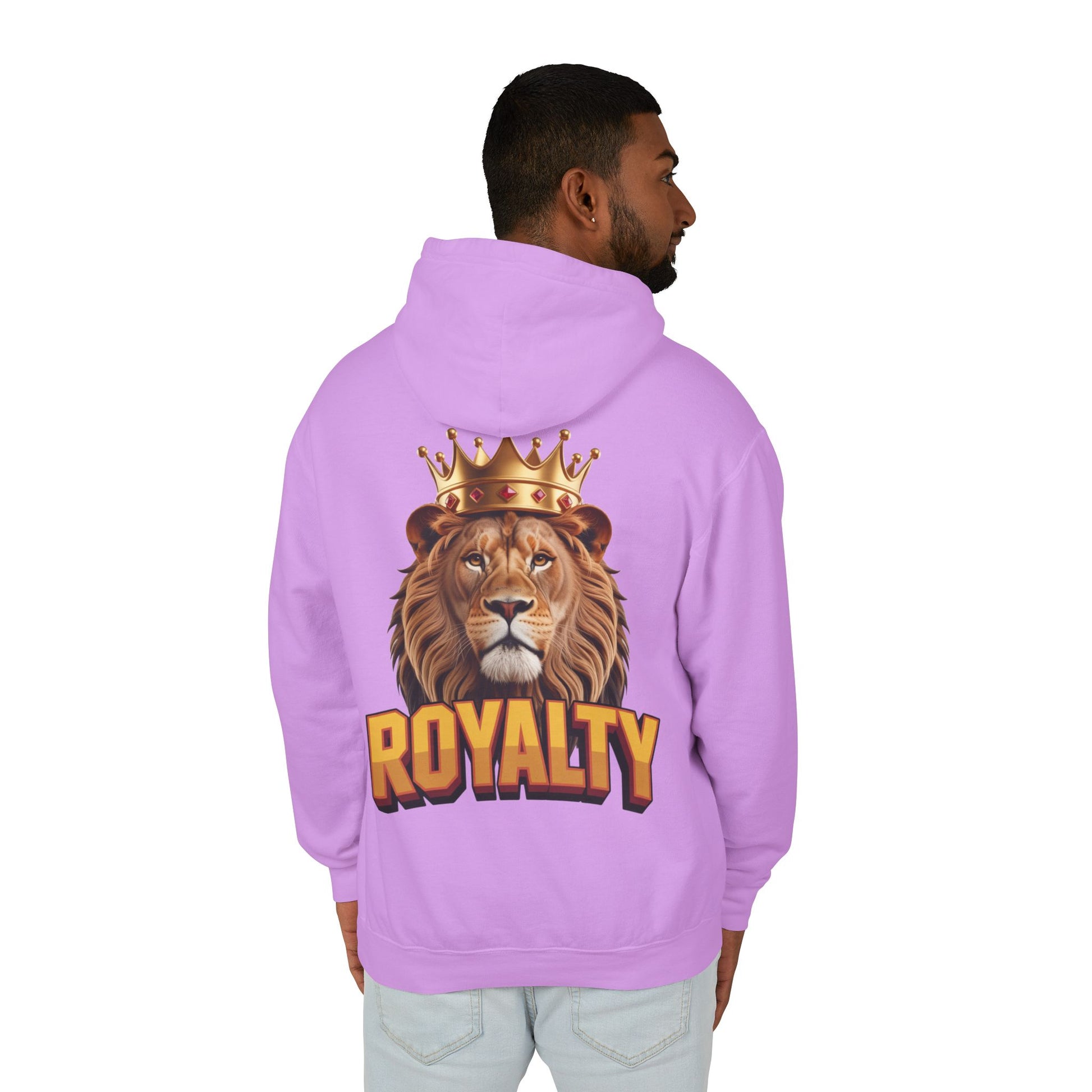 Royalty Lion Hooded Sweatshirt, Unisex Lightweight Pullover, King of the Jungle Sweatshirt, Animal Lover Gift, Cool Casual Wear