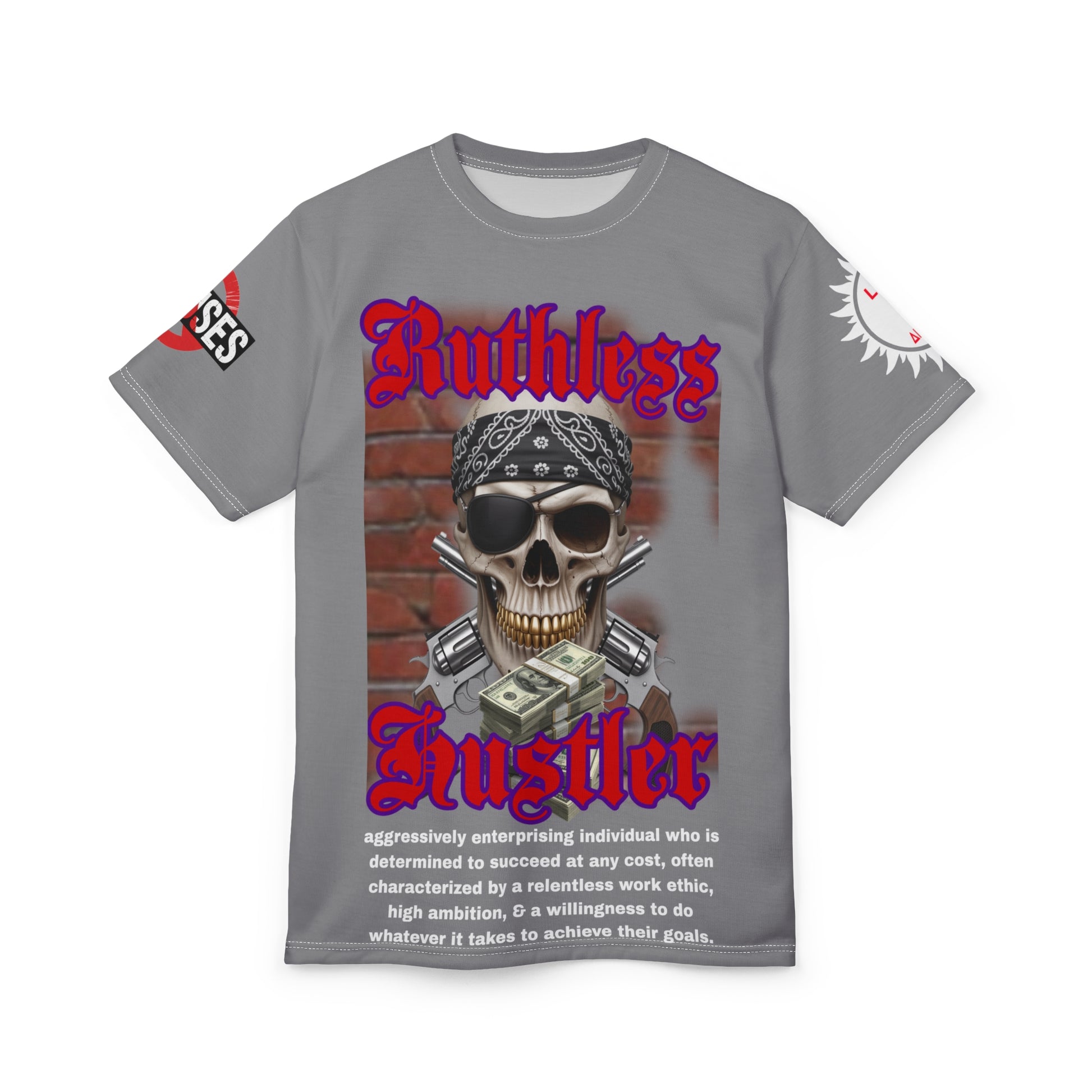 Ruthless Hustler Tee LD&P APPAREL Grey