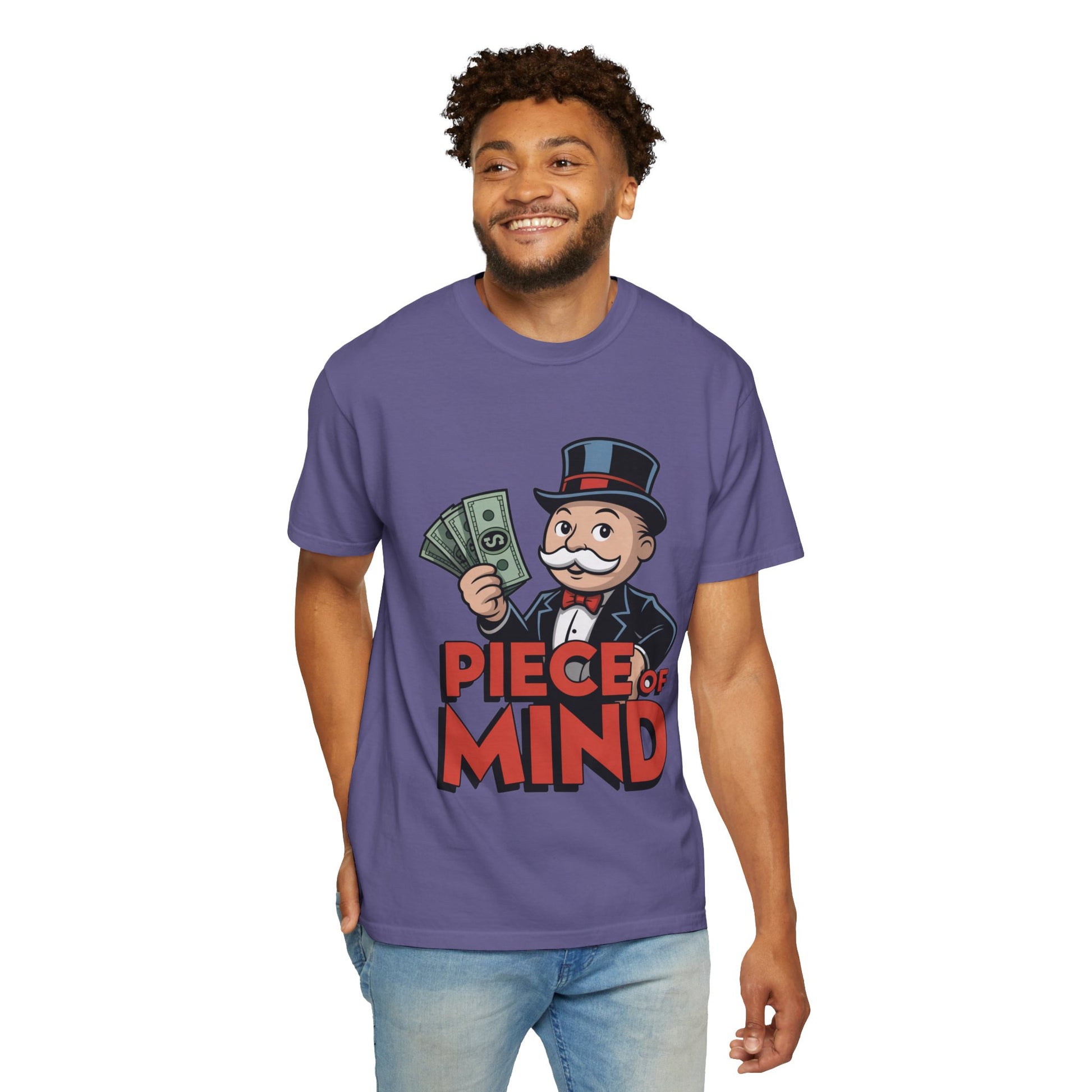Garment-Dyed T-shirt Money Piece of Mind Design
