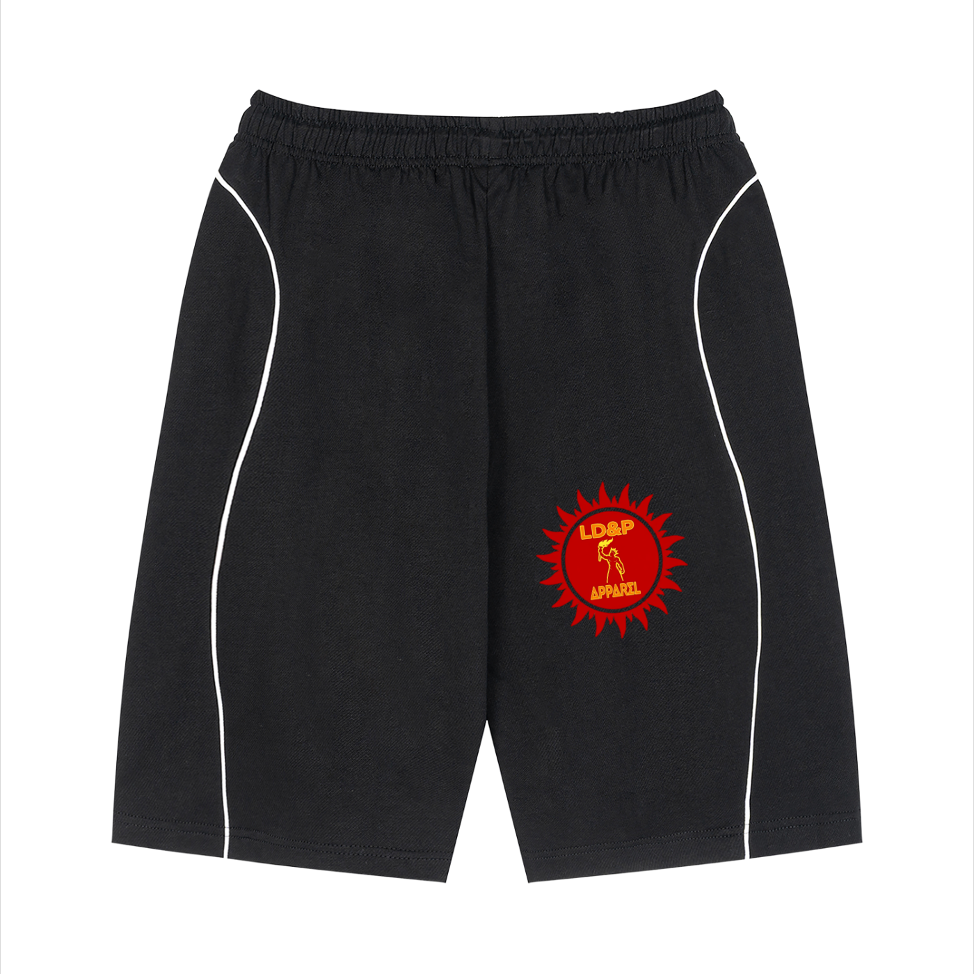 Unisex Piping Drawstring Shorts