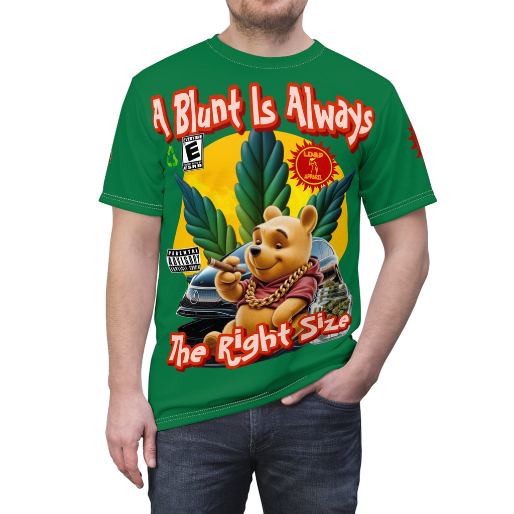 Cannabis Graphic Tee — "A Blunt Is Always The Right Size" LD&P APPAREL Green