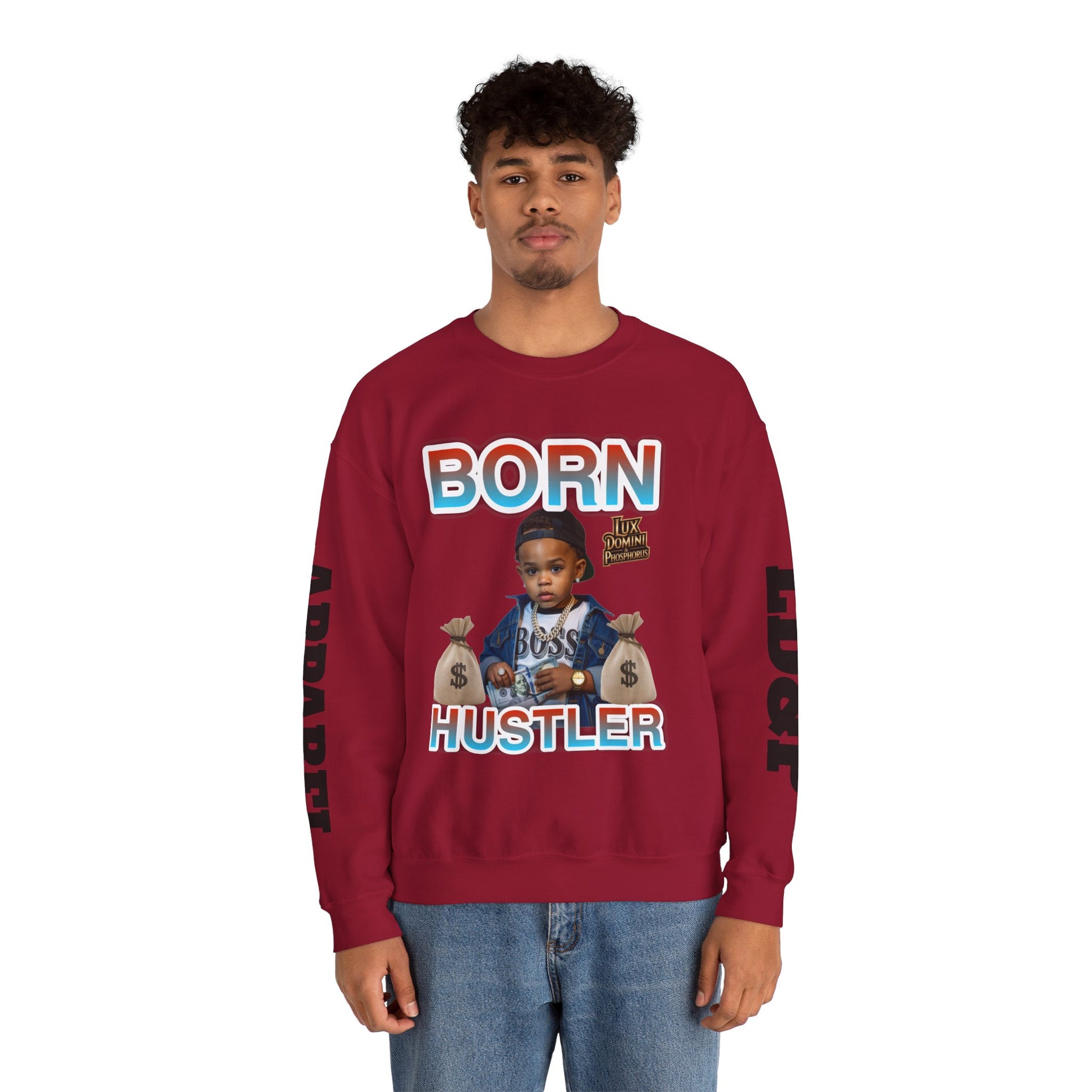 Crewneck Sweatshirt - Born Hustler LD&P Apparel