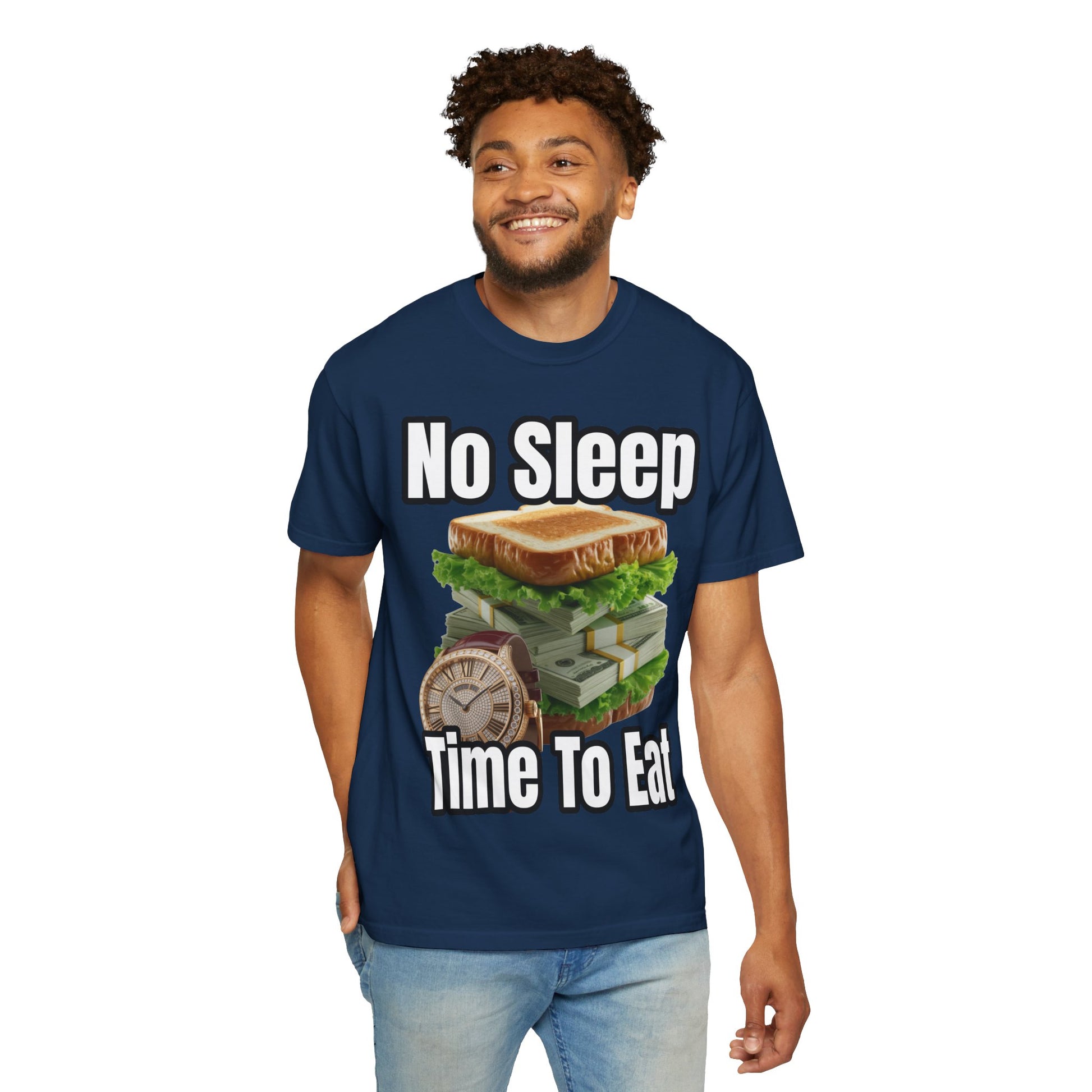 Garment-Dyed T-shirt - No Sleep, Time to Eat