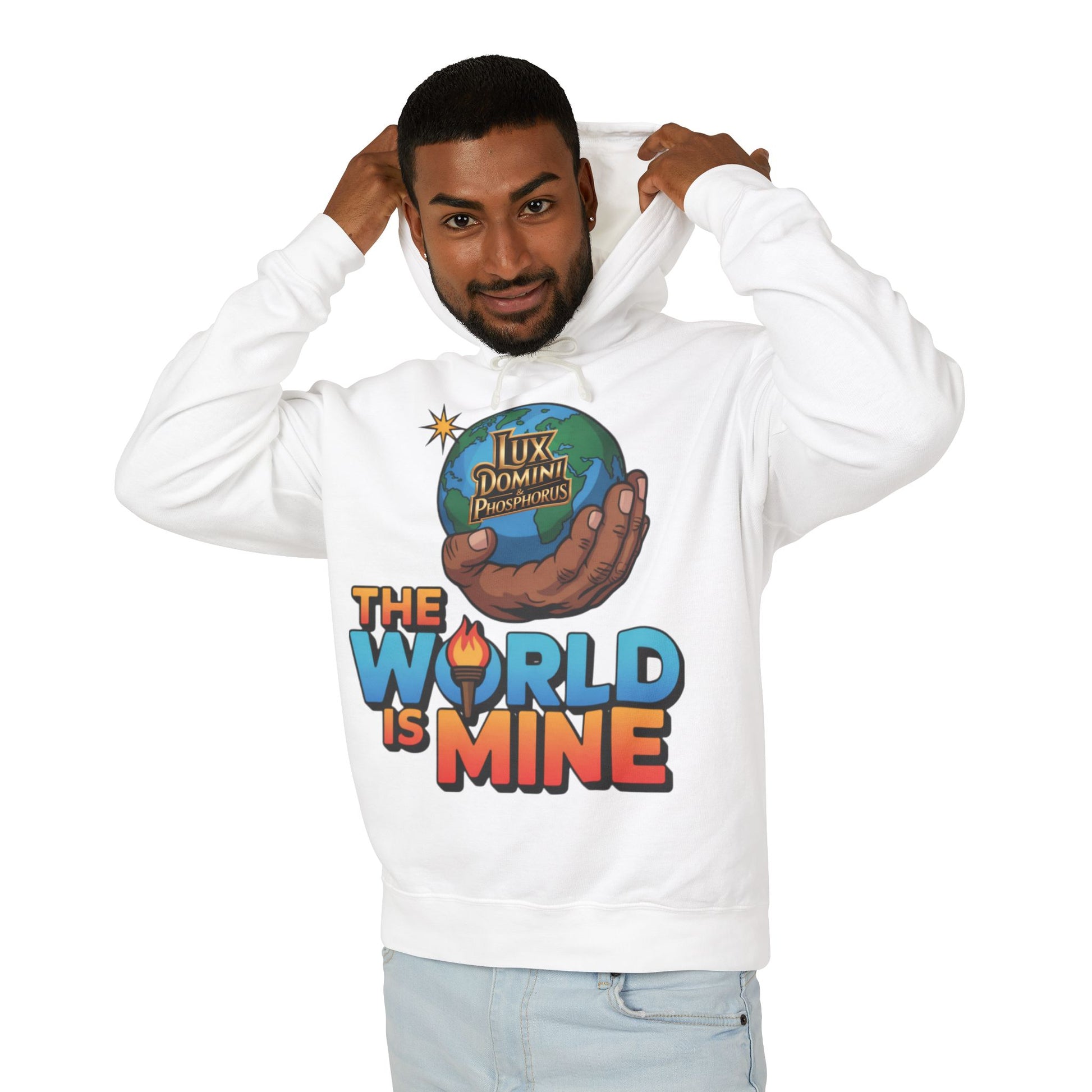 The World Is Mine Hooded Sweatshirt, Unisex Lightweight Pullover, King of the Jungle Sweatshirt, Animal Lover Gift, Cool Casual Wear
