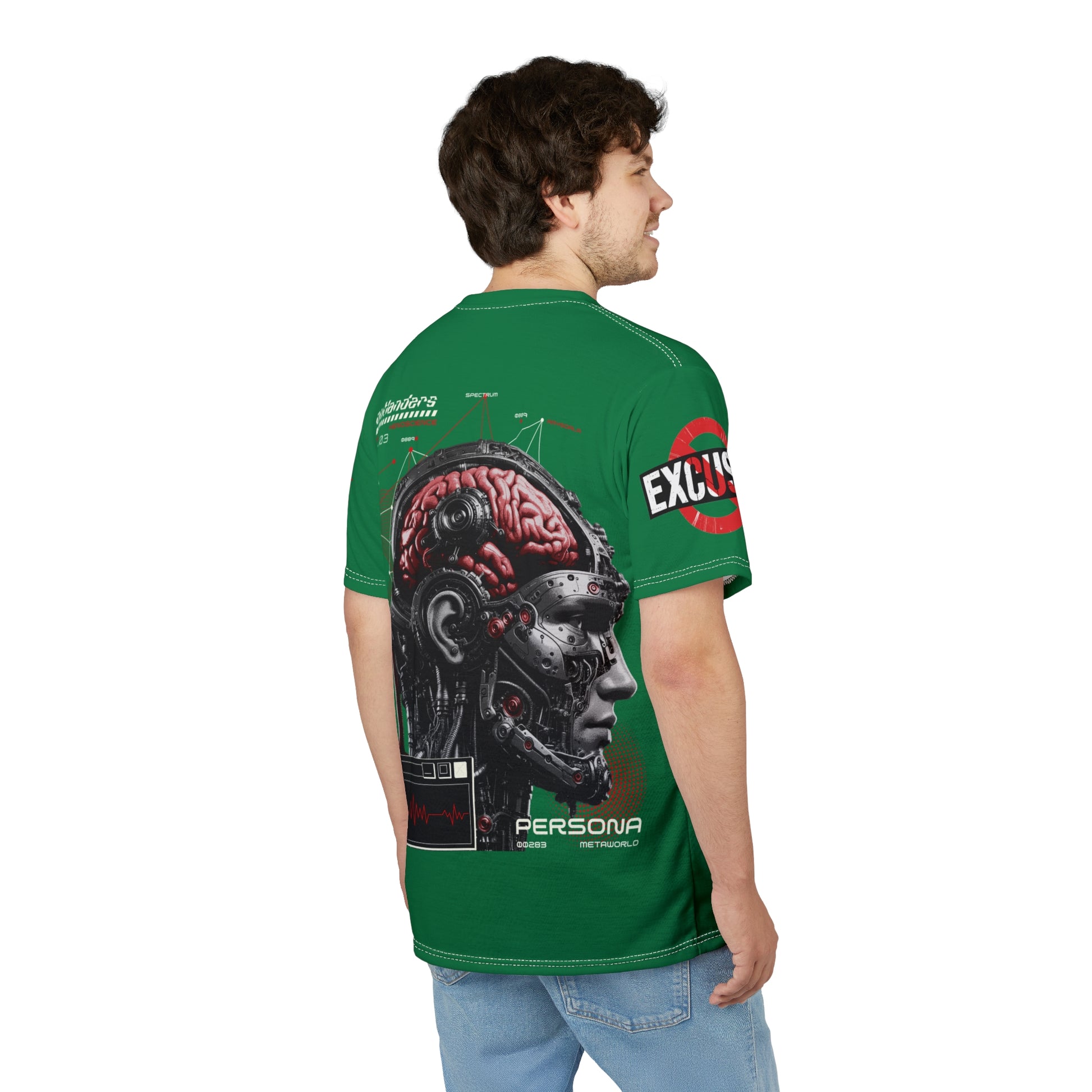 Persona Sci‑Fi Graphic Tee Shirt LD&P APPAREL  Green
