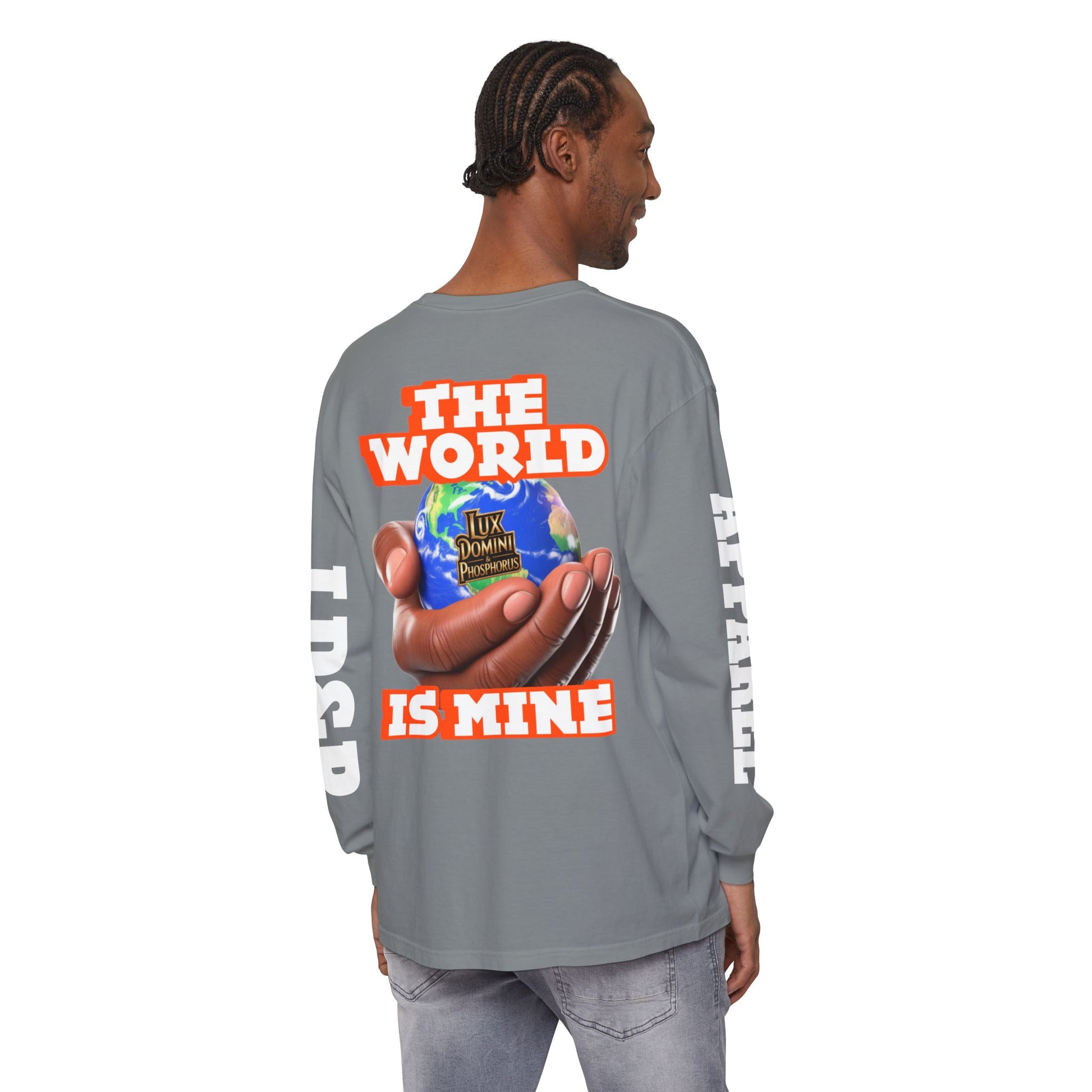 Garment-dyed Long Sleeve T-Shirt - The World Is Mine