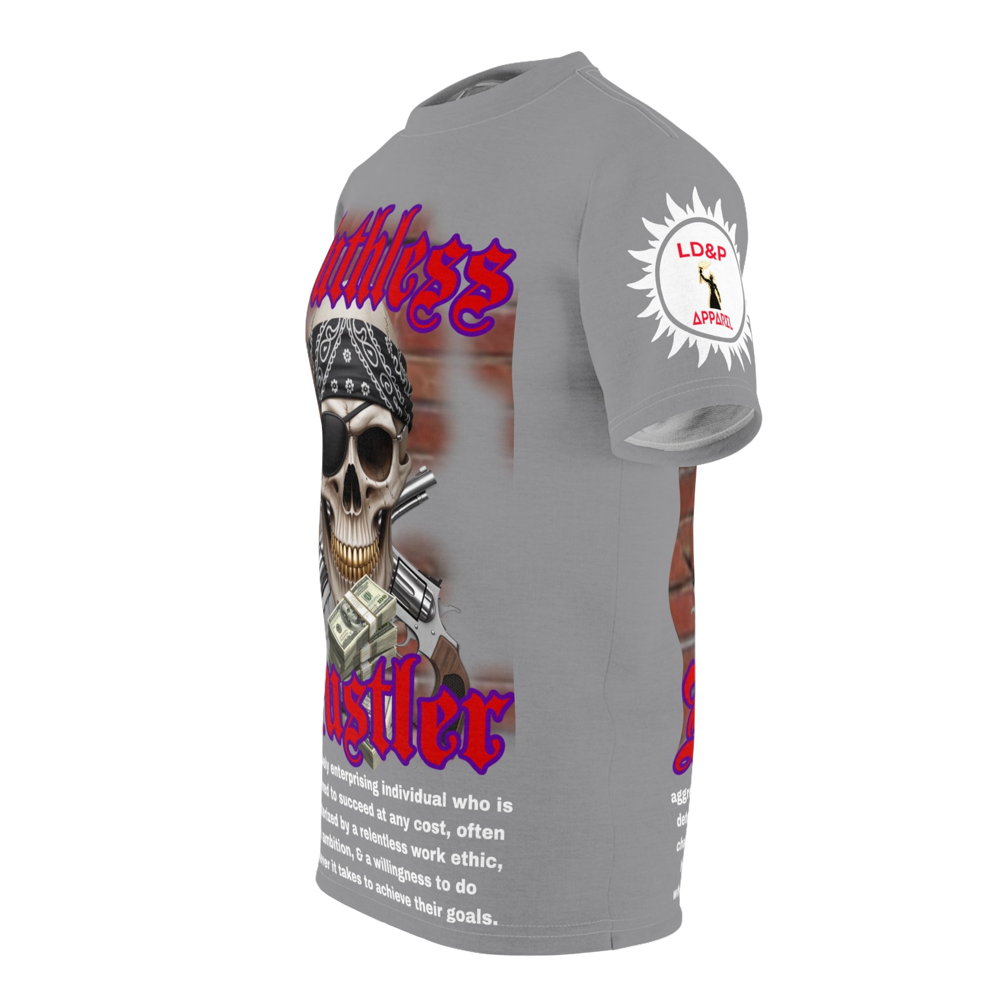 Ruthless Hustler Tee LD&P APPAREL Grey