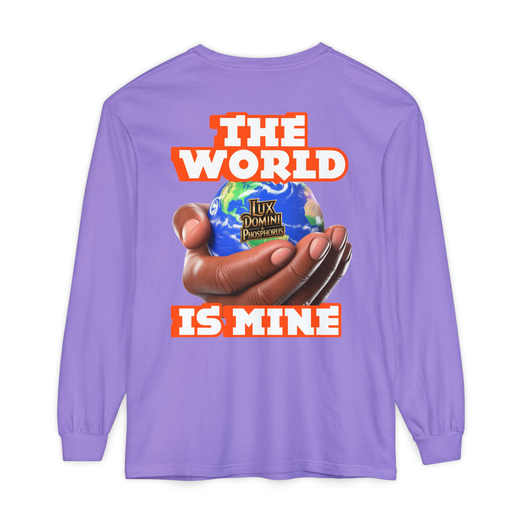 Garment-dyed Long Sleeve T-Shirt - The World Is Mine