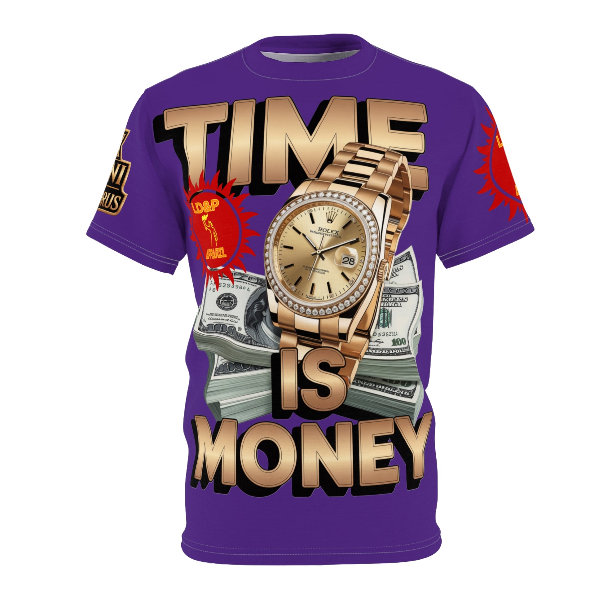 Time Is Money Unisex Tee - LD&P Apparel Design purple