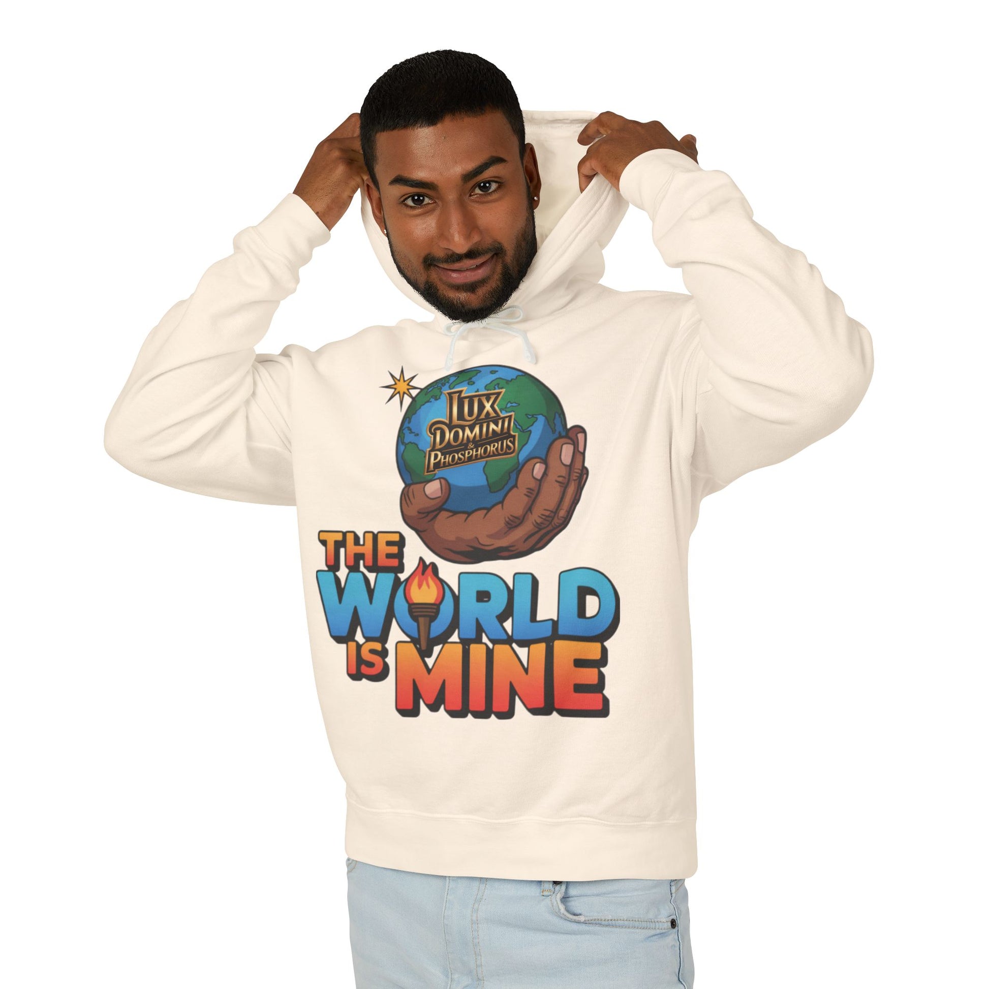 The World Is Mine Hooded Sweatshirt, Unisex Lightweight Pullover, King of the Jungle Sweatshirt, Animal Lover Gift, Cool Casual Wear