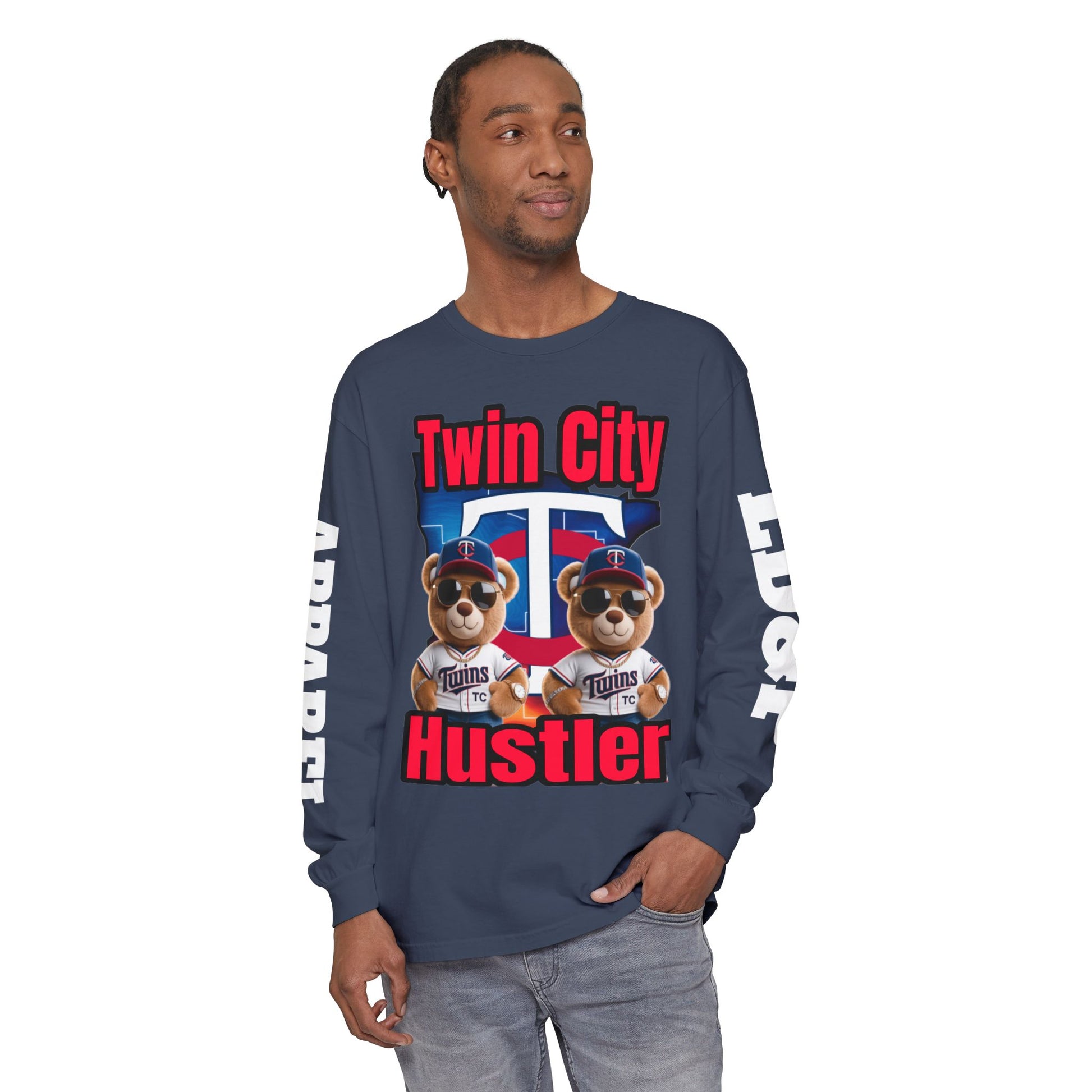 Twin City HUSTLER Long Sleeve T-Shirt - Bad Temper Design