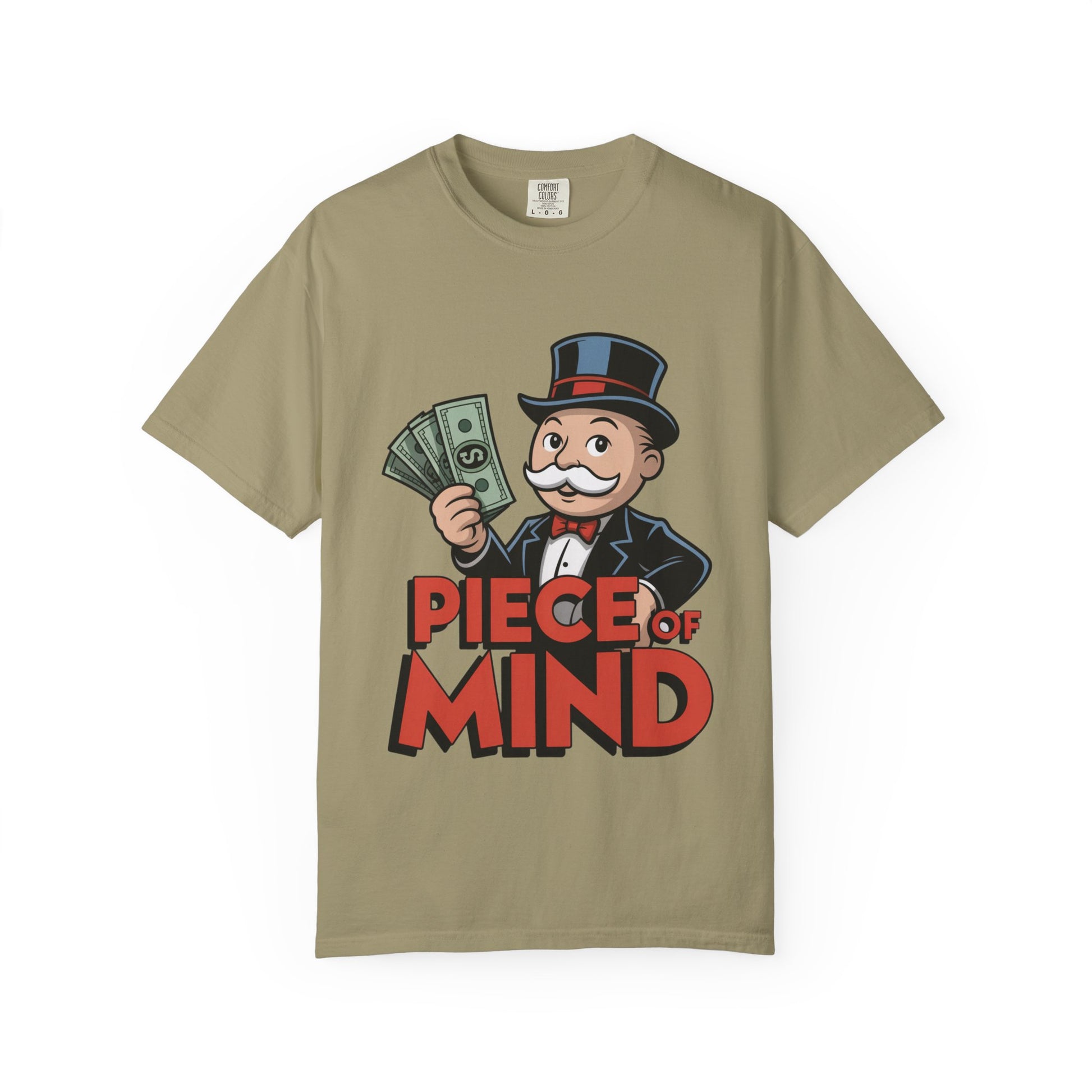 Garment-Dyed T-shirt Money Piece of Mind Design